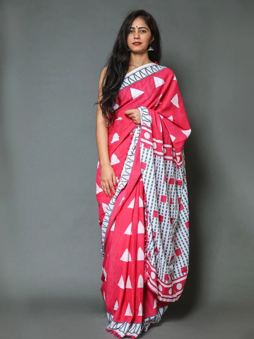 Craft Musium Ethnic Motifs Printed Pure Cotton Saree-picture-33