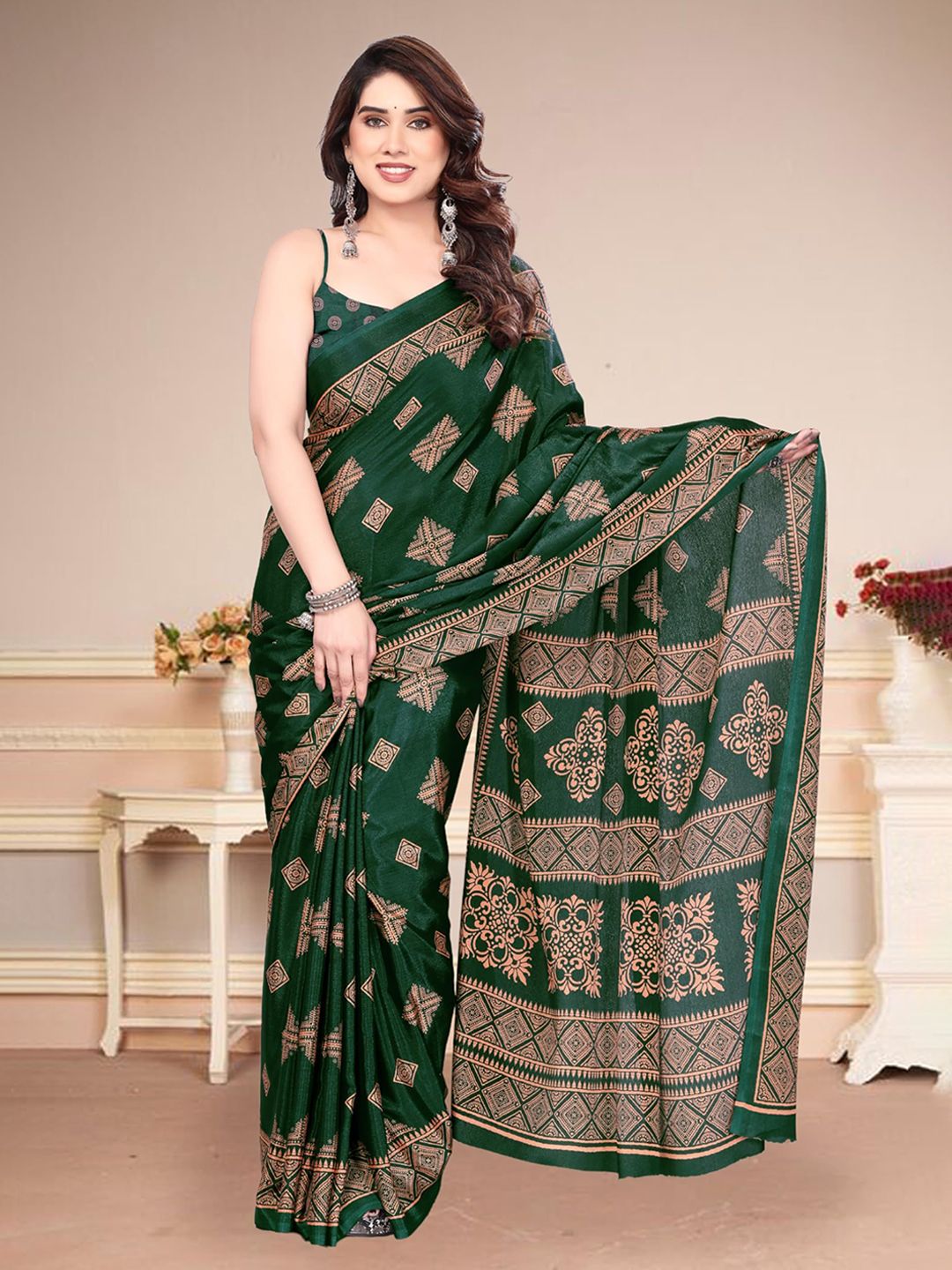 BilloRani Geometric Printed Chiffon Saree-picture-53