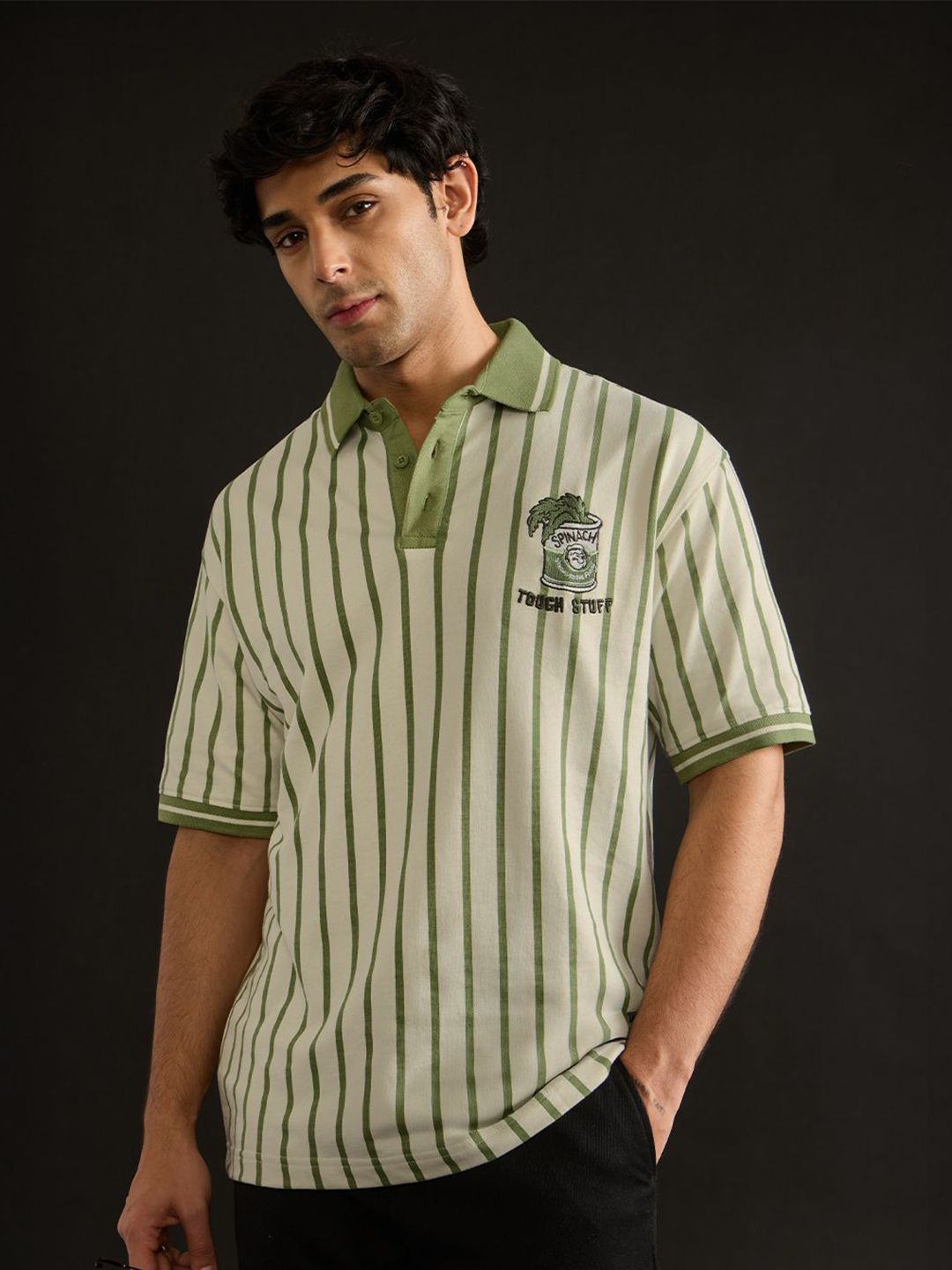 The Souled Store Men Oversized Popeye Printed Polo T-Shirt-picture-12