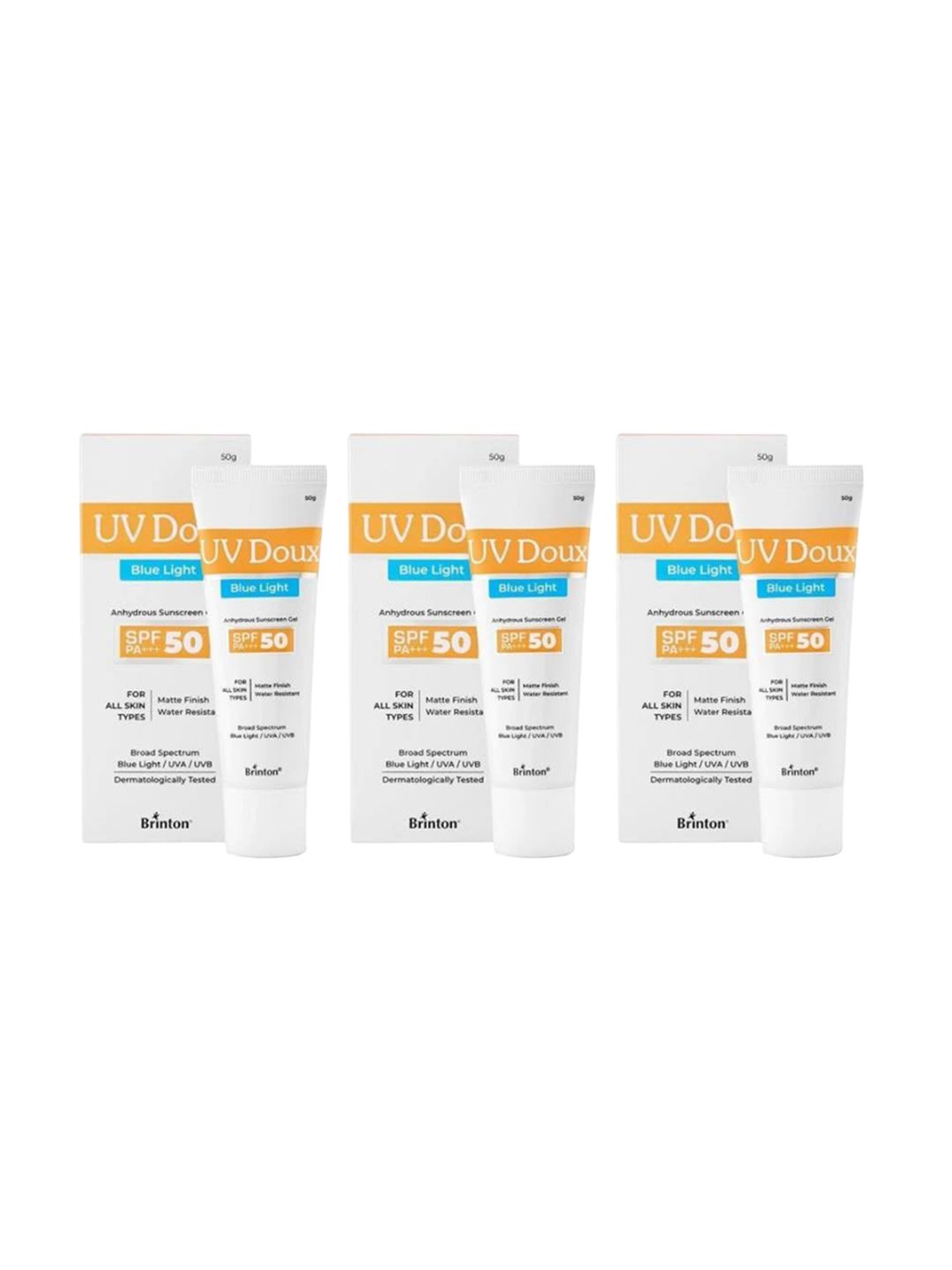 Brinton Set Of 3 UV Doux Blue Light Sunscreen Gel With SPA 50 PA+++ - 50 g Each-picture-13