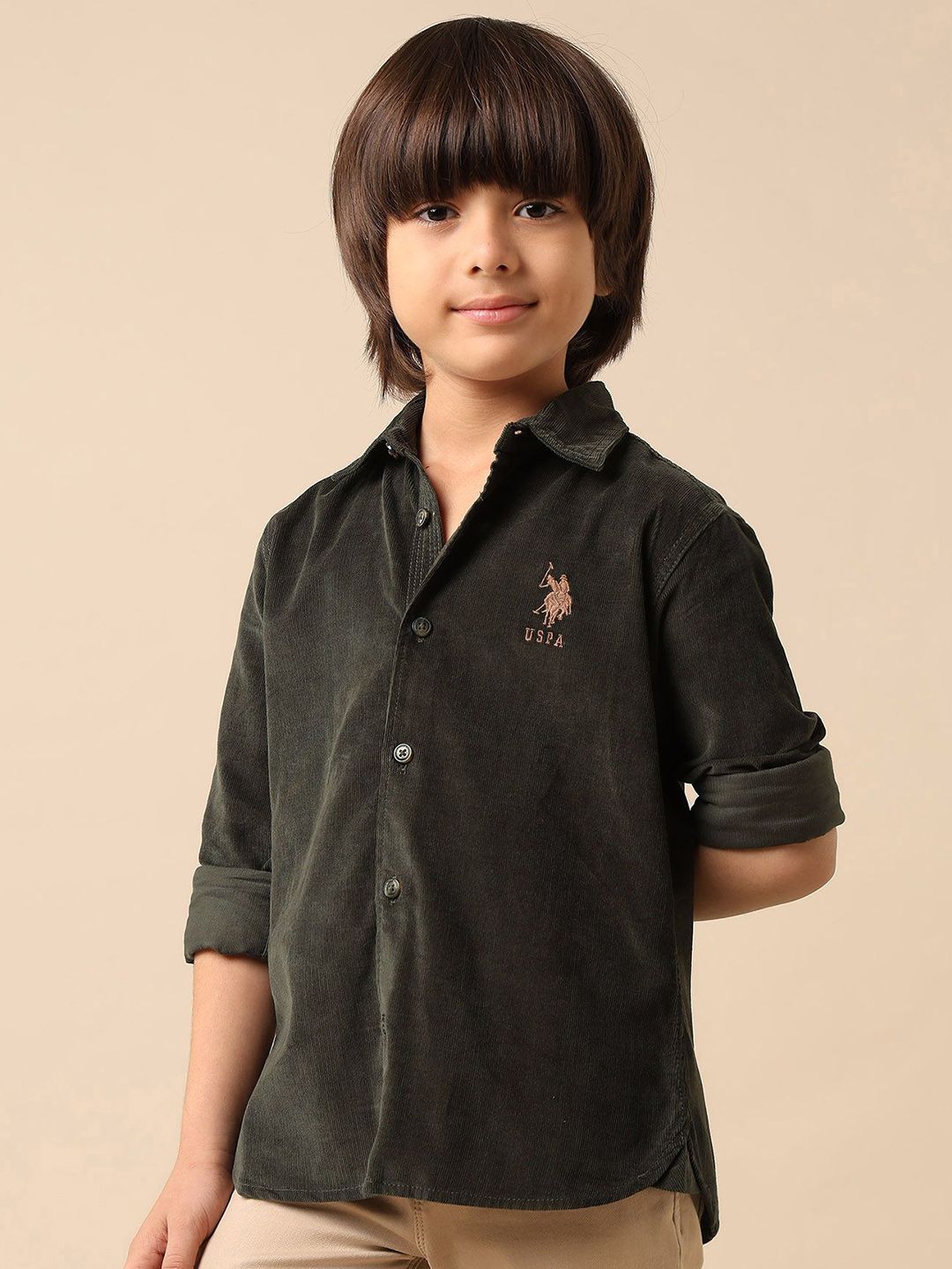 U.S. Polo Assn. Kids Boys CottonSpread Collar Casual Shirt-picture-27