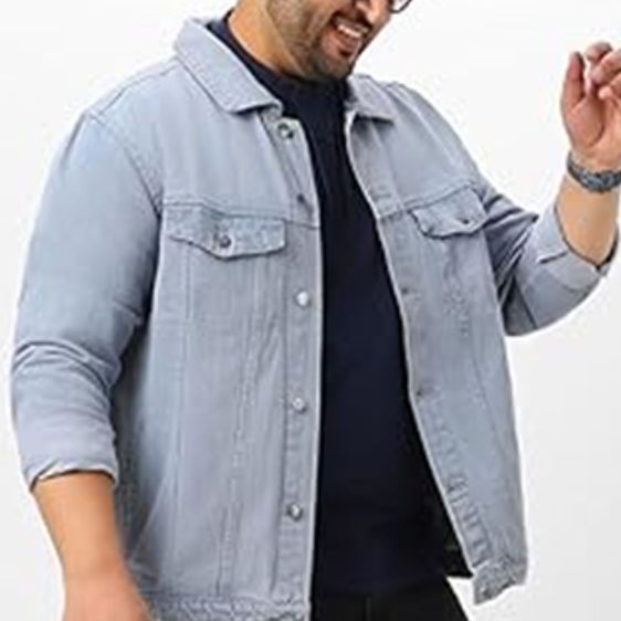 Buy MaverIQ Plus Size Men Solid Denim Jacket - Jackets for Men 36528894 ...