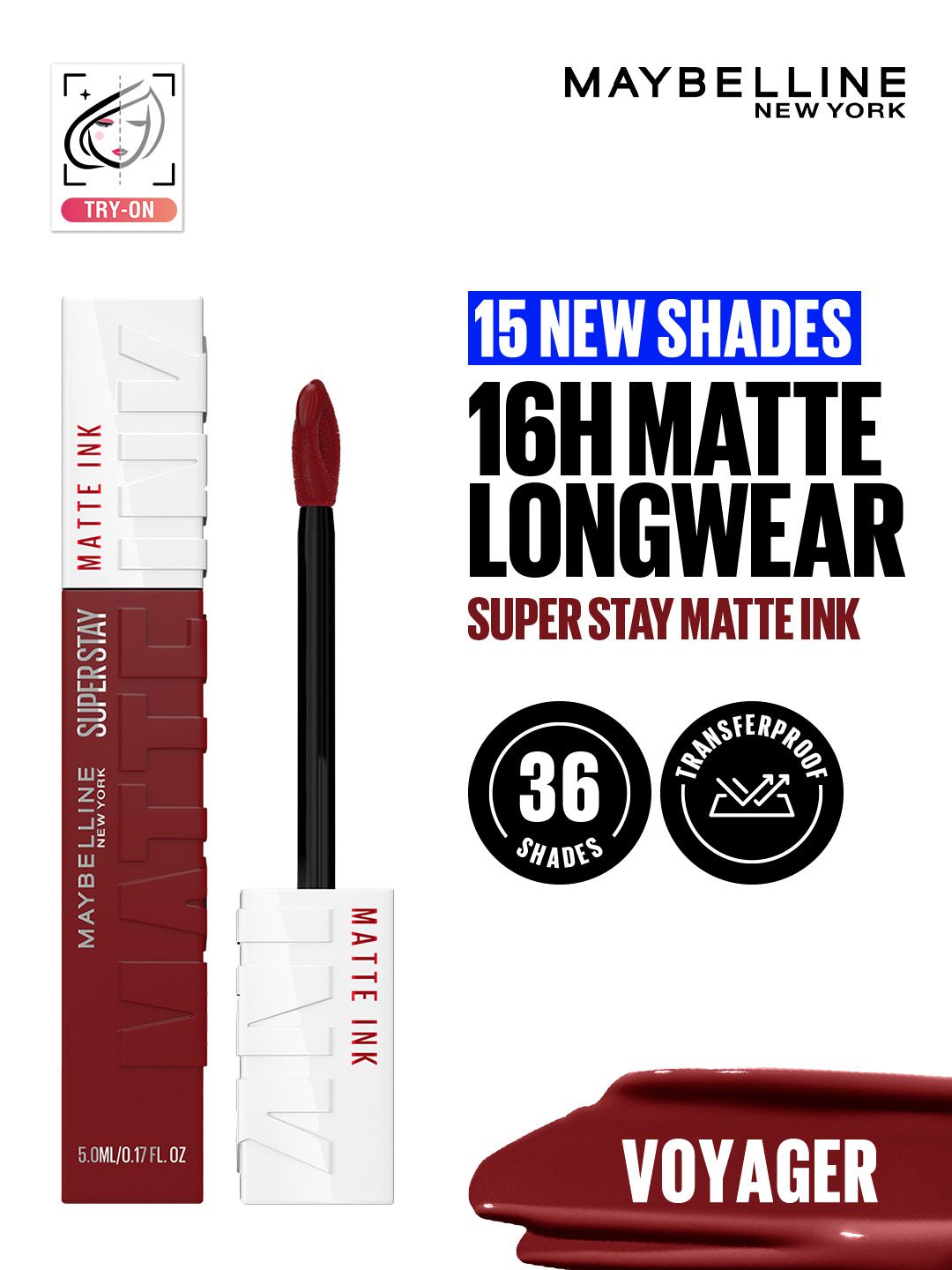 Maybelline New York Super Stay Matte Ink Liquid Lipstick 5 ml - Voyager 50-picture-30