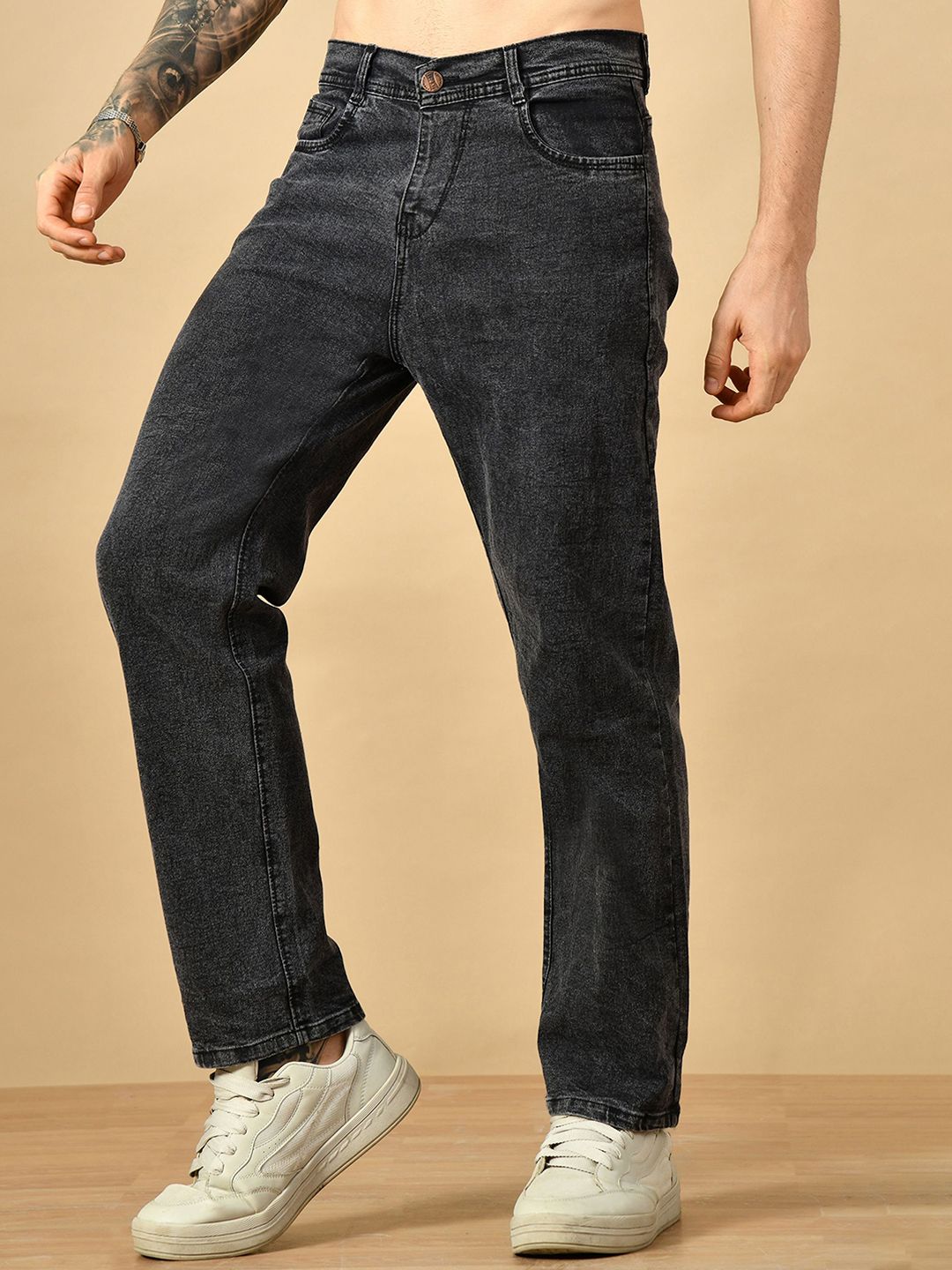 MaverIQ Men Classic Relaxed Fit Mid-Rise Stretchable Denim Jeans-picture-24