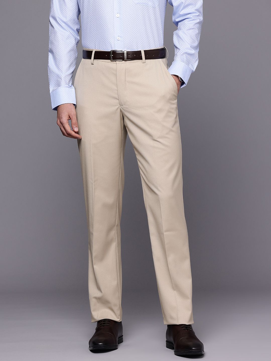 Louis Philippe Men Slim Fit Formal Trousers-image-40