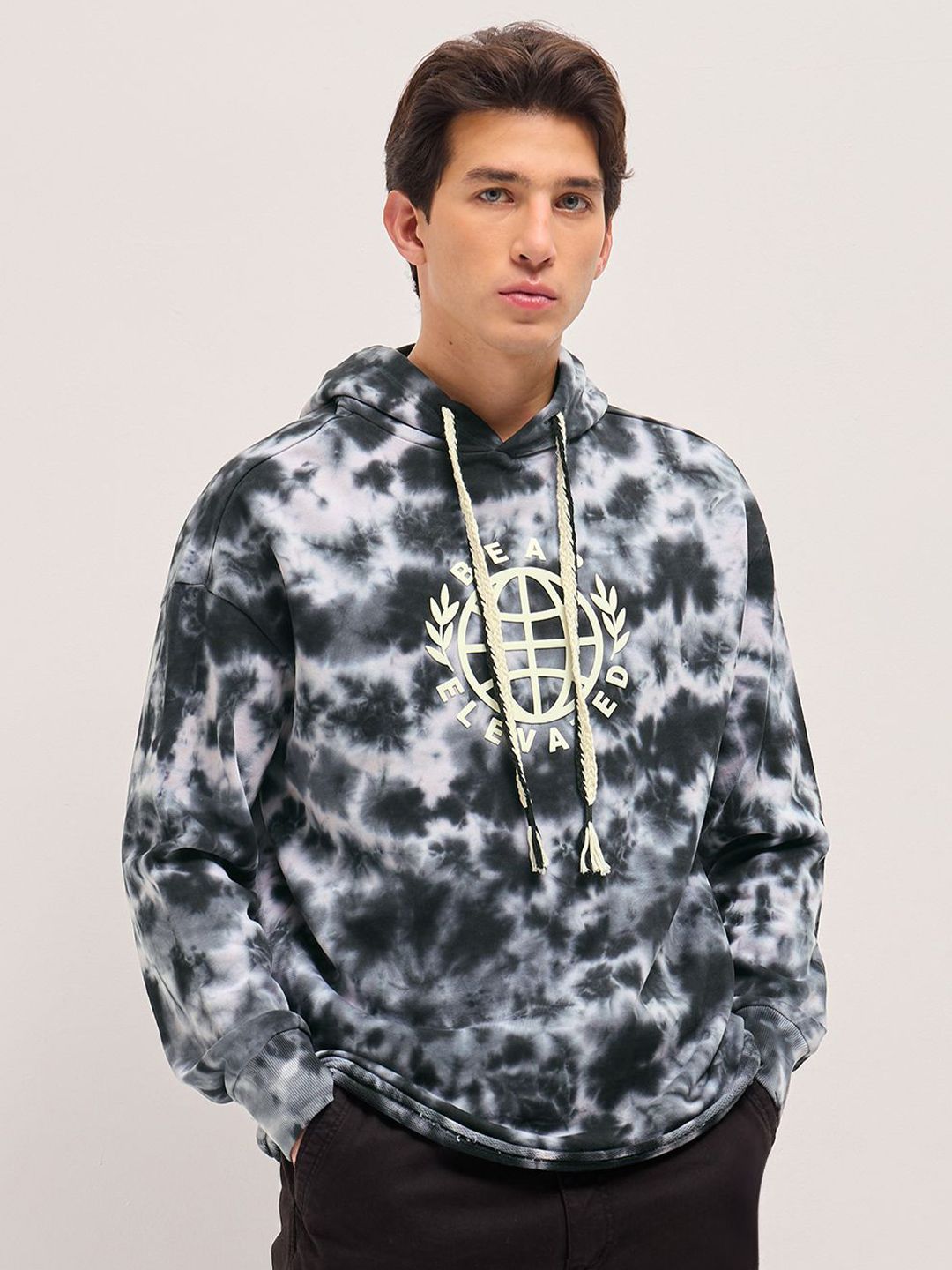 THE BEAR HOUSE Men Cotton Tie-Dye Hooded Sweatshirt