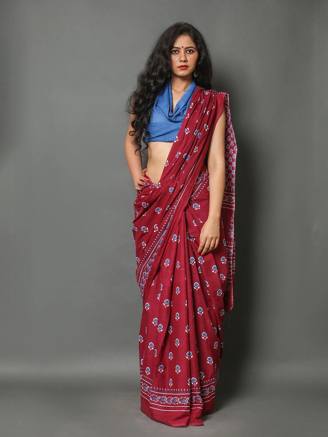 Craft Musium Ethnic Motifs Printed Pure Cotton Saree-picture-10