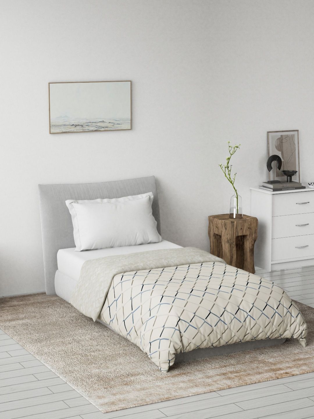 DDecor Blue Geometric Printed Mild Winter 120 GSM Single Bed Dohar-picture-16