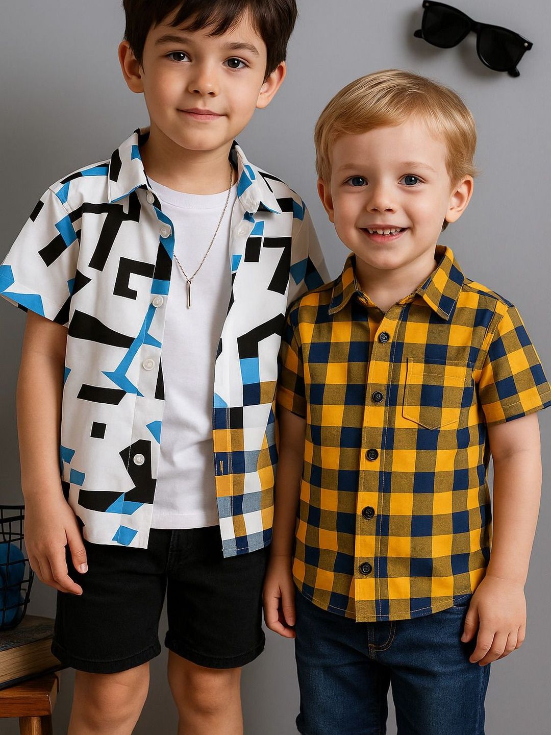 SHREE VANKIYA HANUMANJI FASHION Boys Pack Of 2 Printed Casual Shirt-picture-30