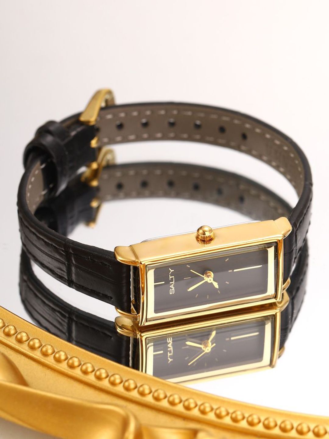 SALTY Women Dial & Leather Bracelet Style Straps Analogue Watch WT-S-0033-BK-BK-image-28