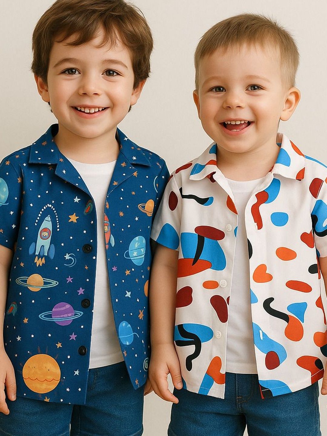 SHREE VANKIYA HANUMANJI FASHION Kids Pack of 2 Printed Casual Shirt-picture-29