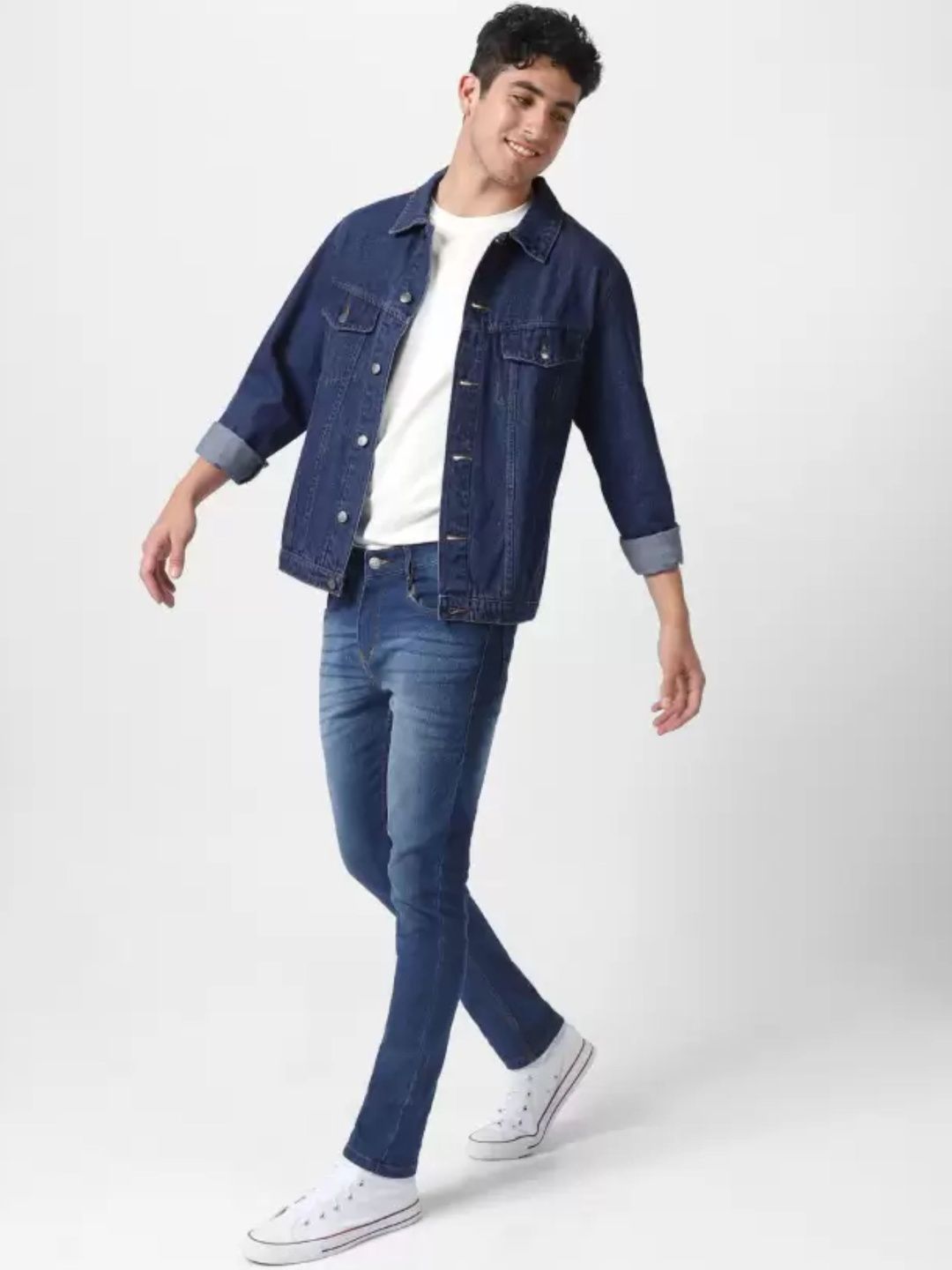 Mevan Men Blue Solid Regular Fit Denim Jacket-picture-31