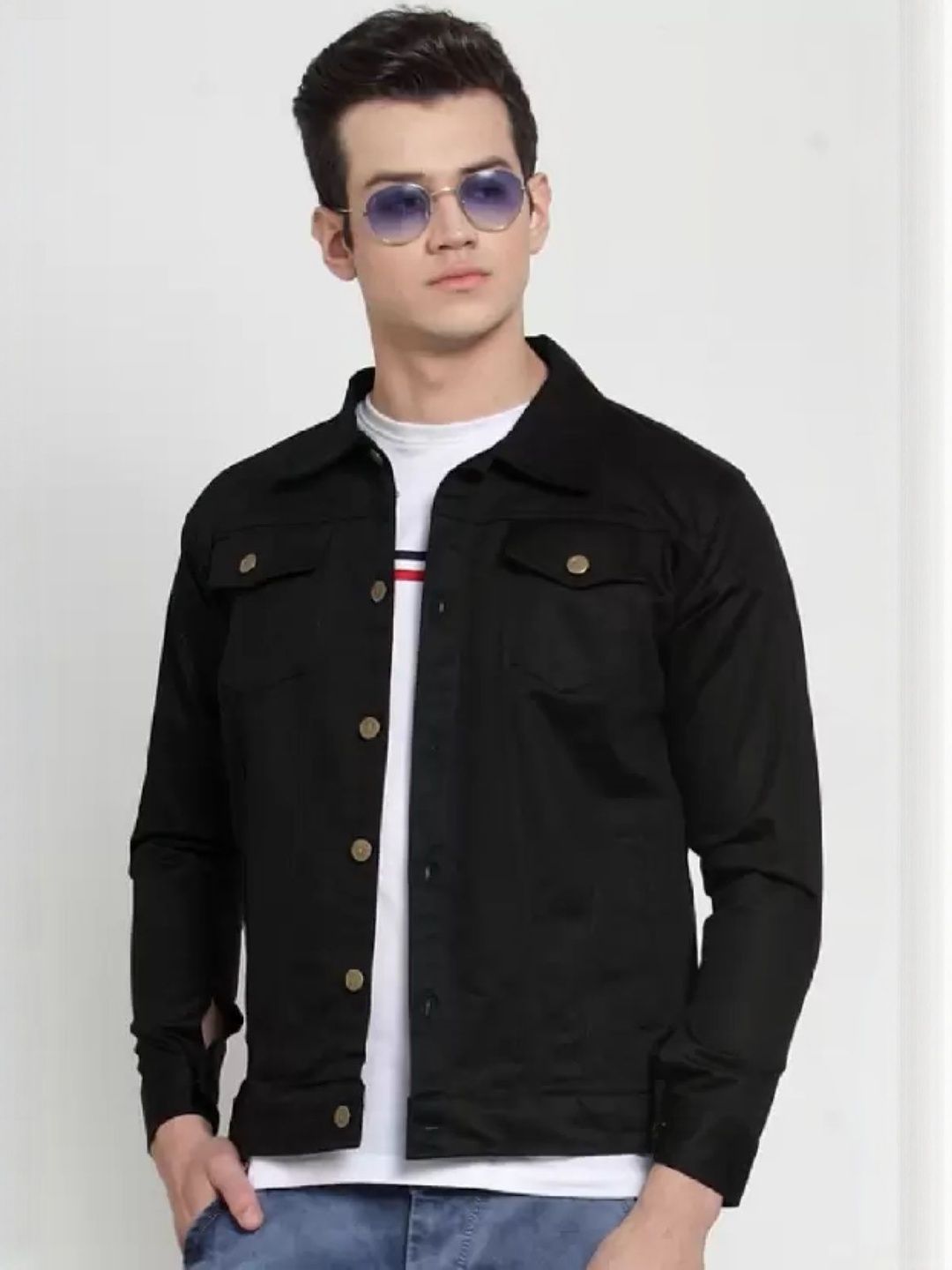 Mevan Men Black Regular Fit Cotton Denim Jacket-picture-15