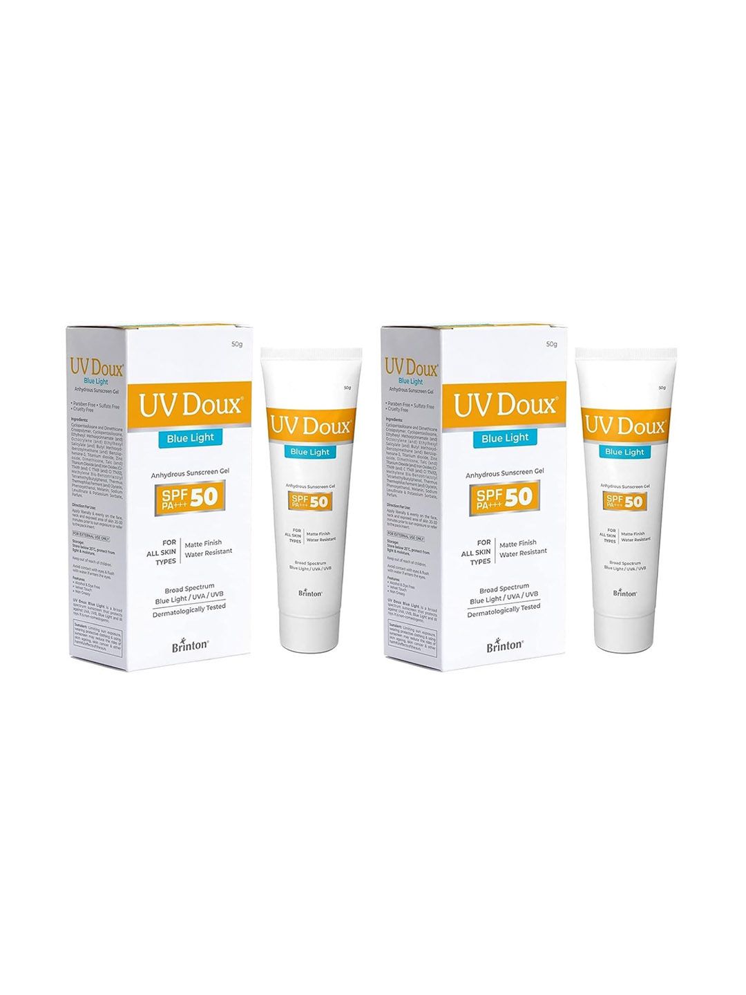 Brinton Set Of 2 UV Doux Blue Light Sunscreen Gel With SPA 50 PA+++ - 50 g Each-picture-33