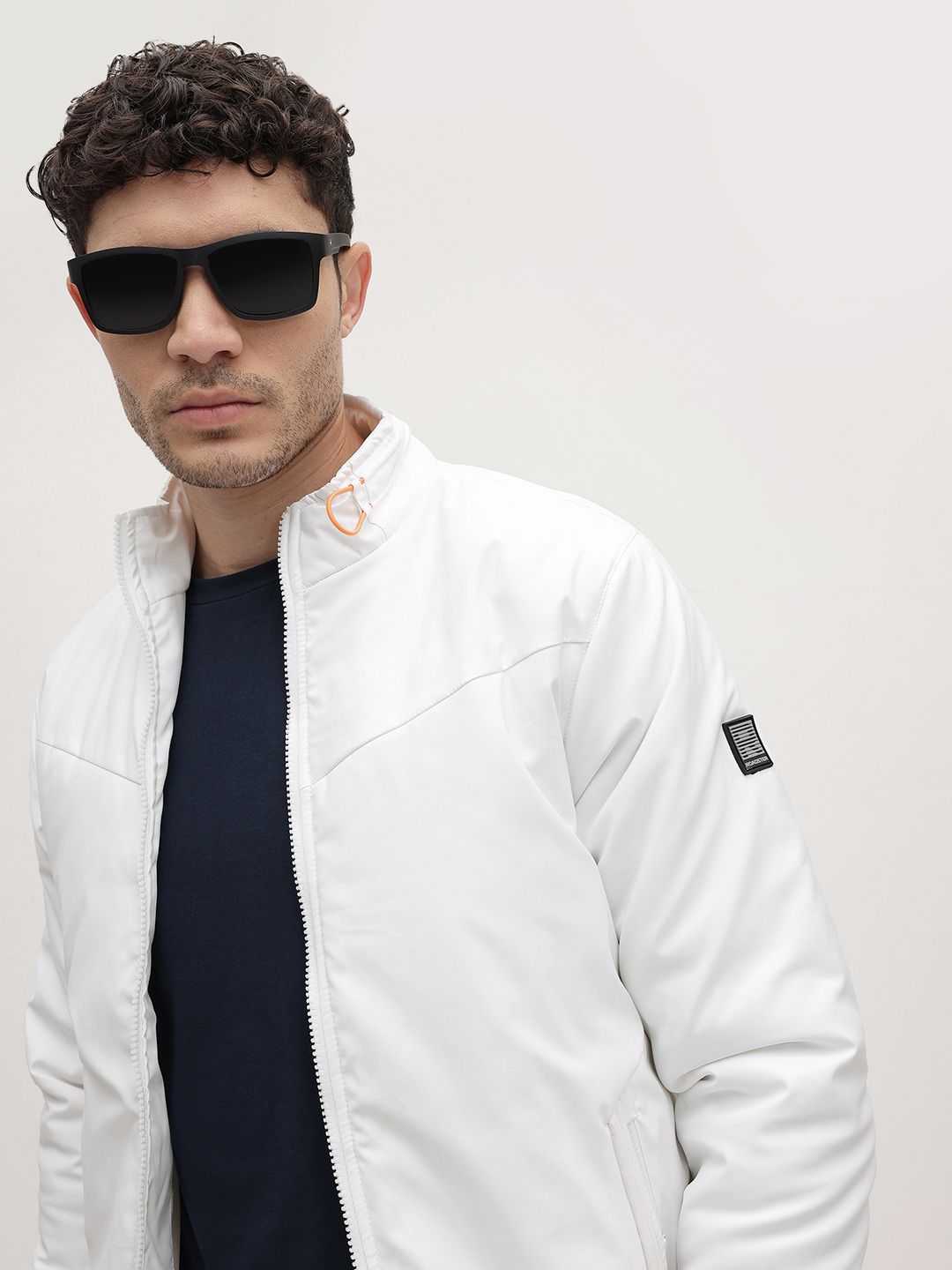 The Roadster Lifestyle Co. Mock Collar Padded Bomber Jacket-image-41