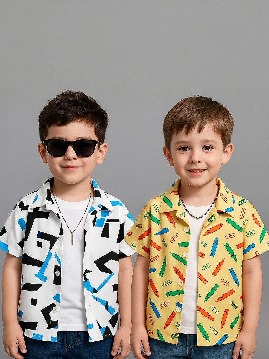 SHREE VANKIYA HANUMANJI FASHION Kids Pack Of 2 Cotton Casual Shirt-picture-35