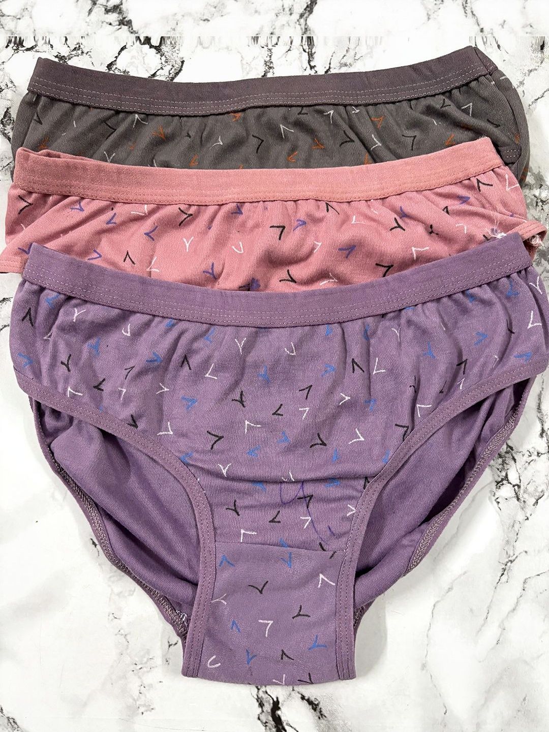 Nakshu Pack Of 3 Cotton Blend Mid-Rise Briefs-image-9