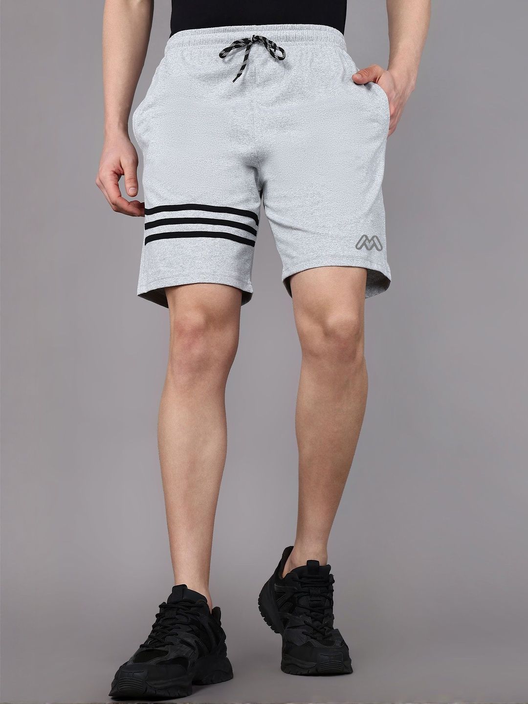Moda Rapido Men Grey Solid Sports Shorts-picture-21