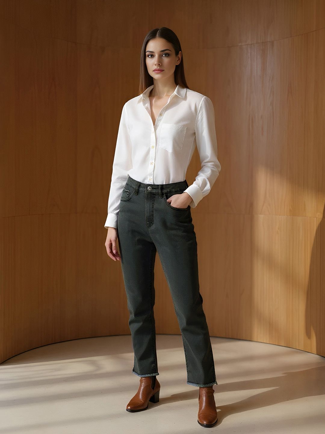 Chemistry Women Straight Fit High-Rise Light Fade Stretchable Jeans