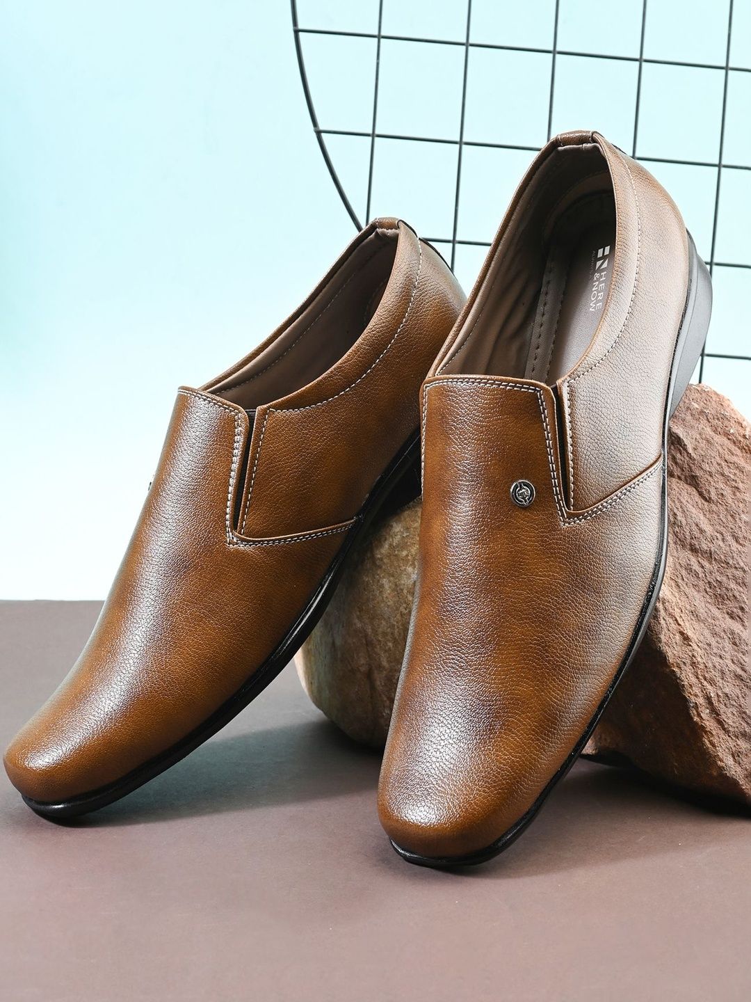 HERE&NOW Men Tan Formal Shoes-picture-31