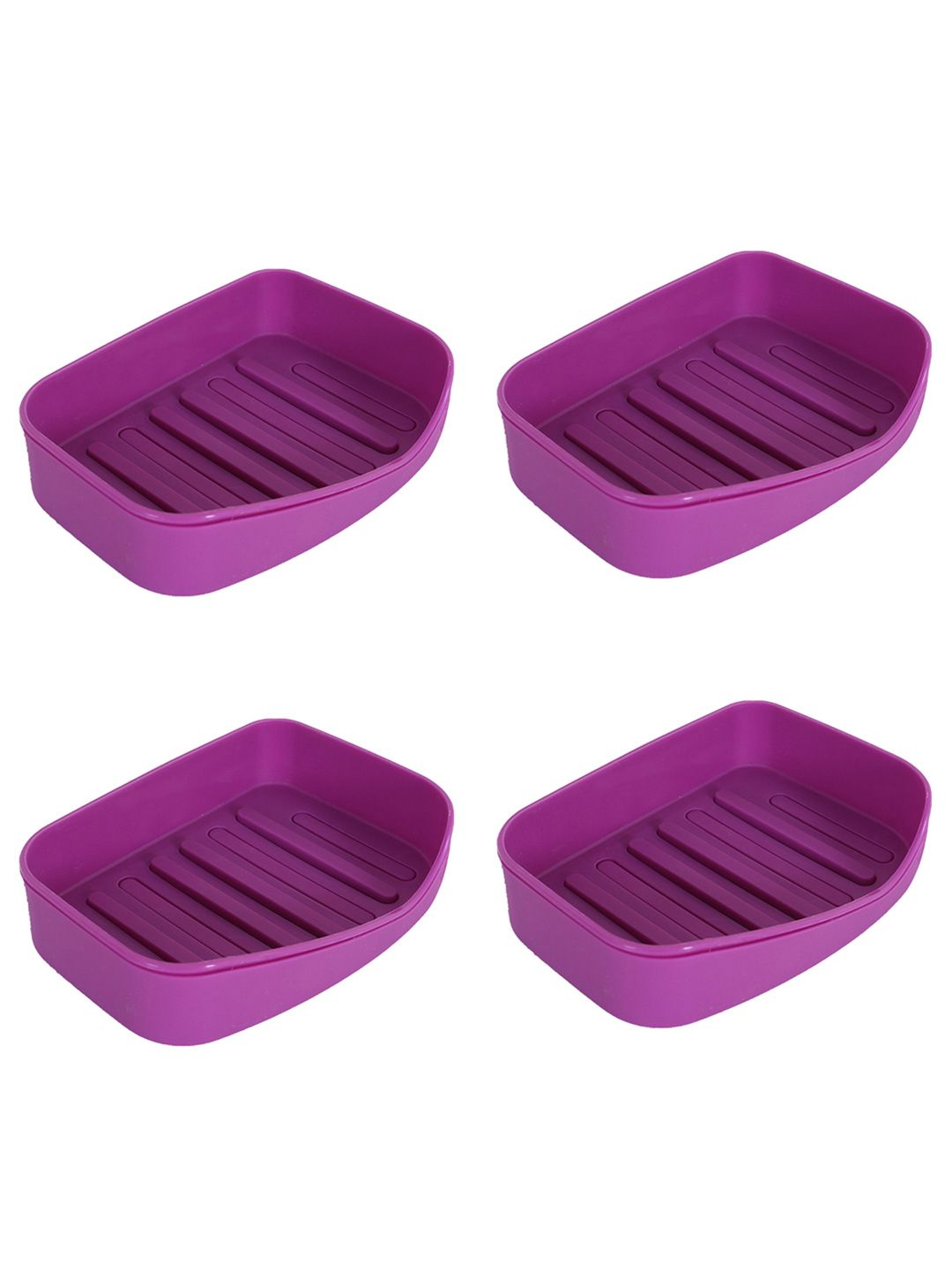 Kuber Industries Purple 4 Pcs Self Draining Soap Holder-picture-55