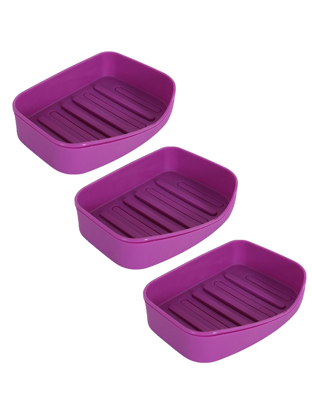 Kuber Industries Purple 3 Pcs Textured Self Draining Soap Holder-image-37