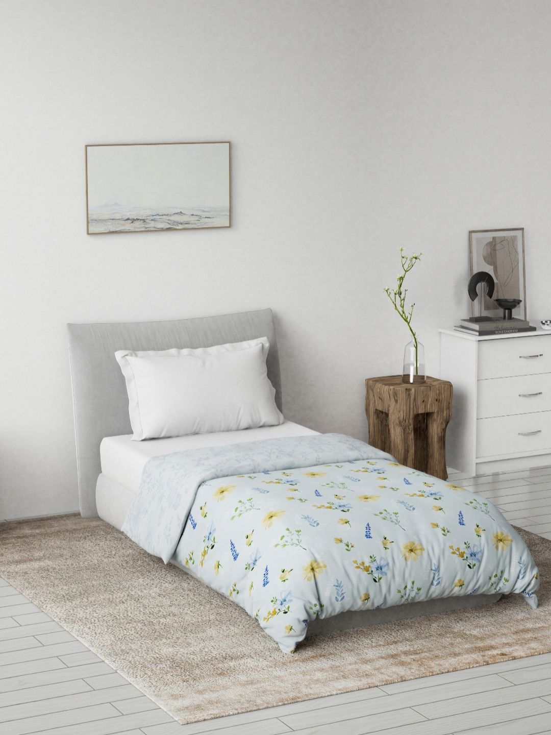 DDecor Blue Floral Printed Mild Winter 120 GSM Single Bed Dohar-picture-35