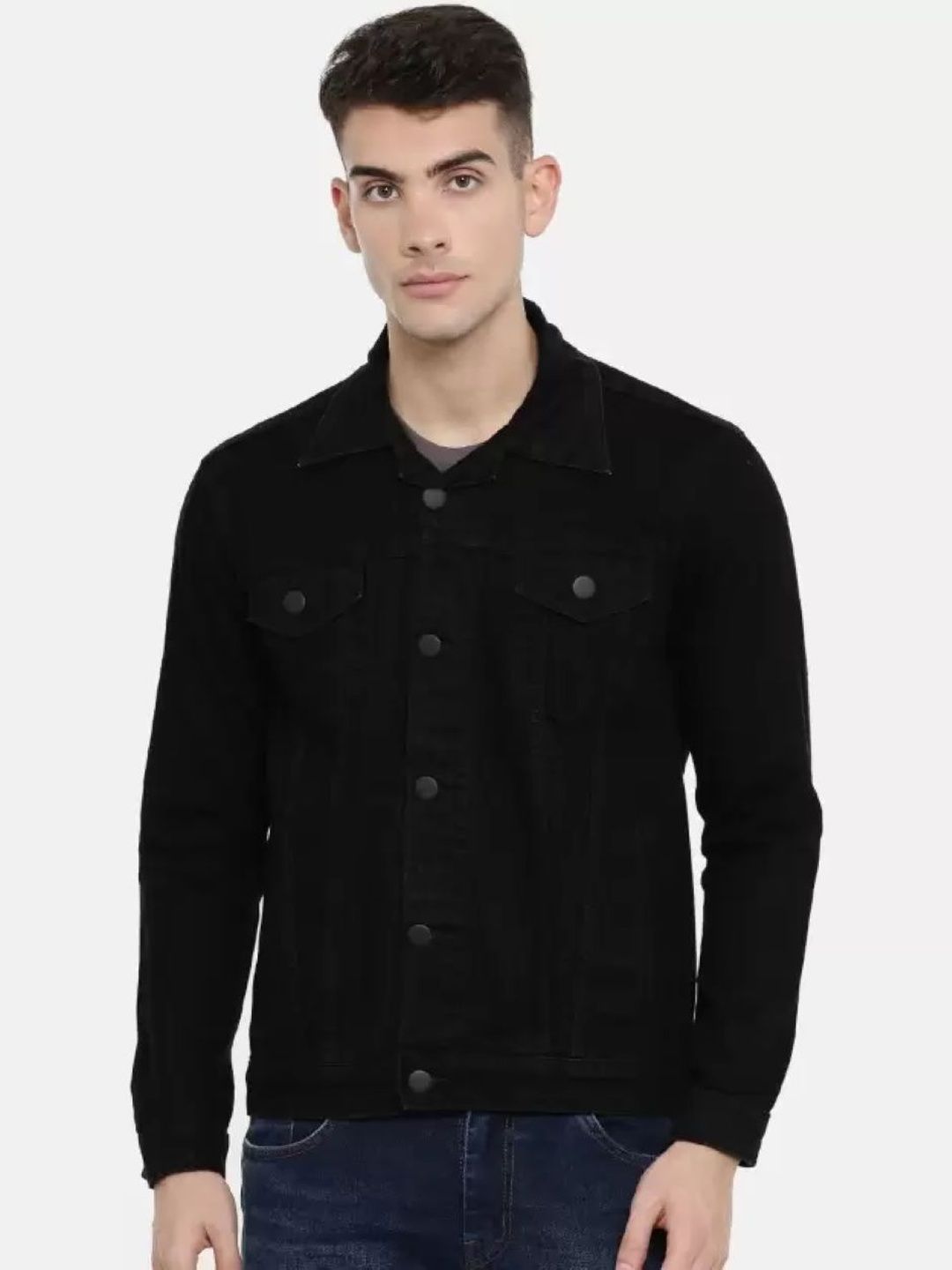 Mevan Men Black Regular Fit Denim Jacket-picture-17