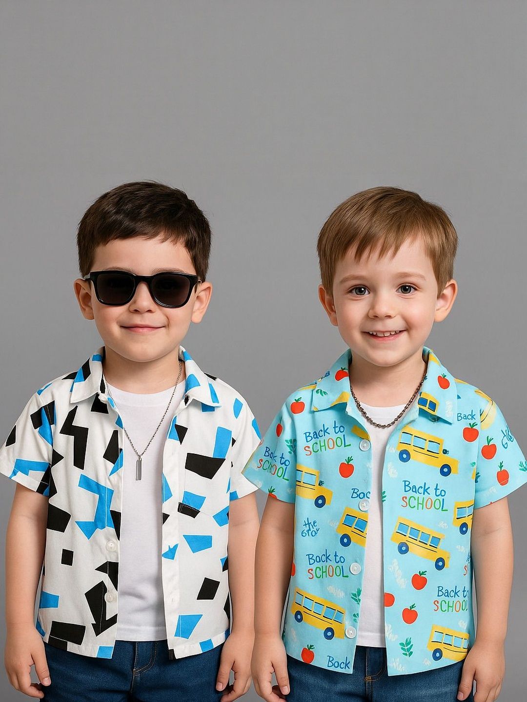 SHREE VANKIYA HANUMANJI FASHION Kids Pack of 2 Printed Casual Shirt-picture-58
