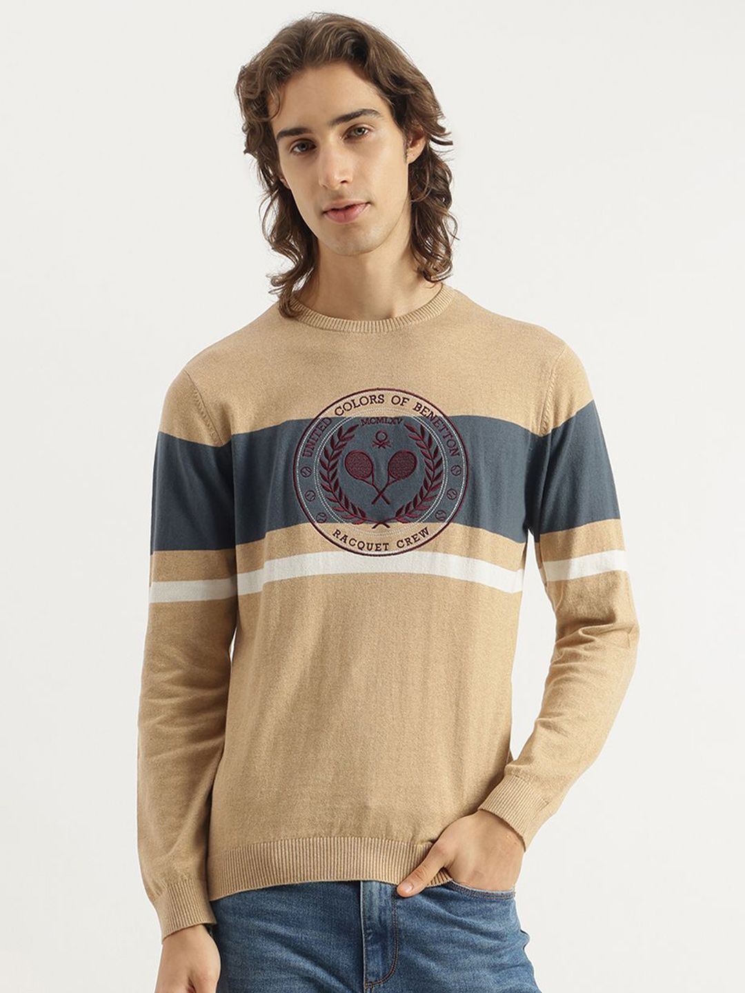 United Colors of Benetton Men Striped Cotton Sweatshirt-picture-25