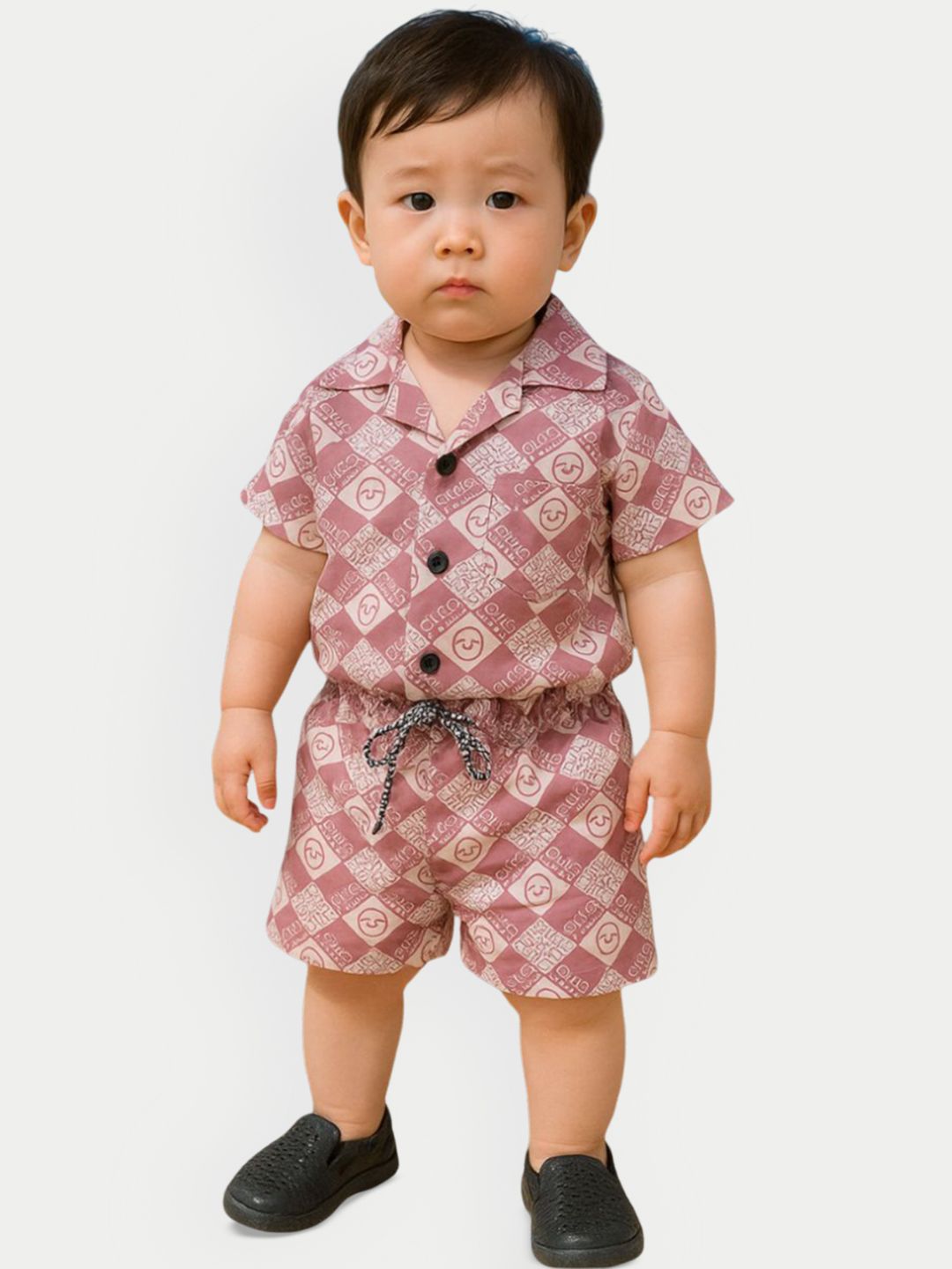 FASHION GRAB Boys Geometric Printed Pure Cotton Shirt With Shorts-picture-36