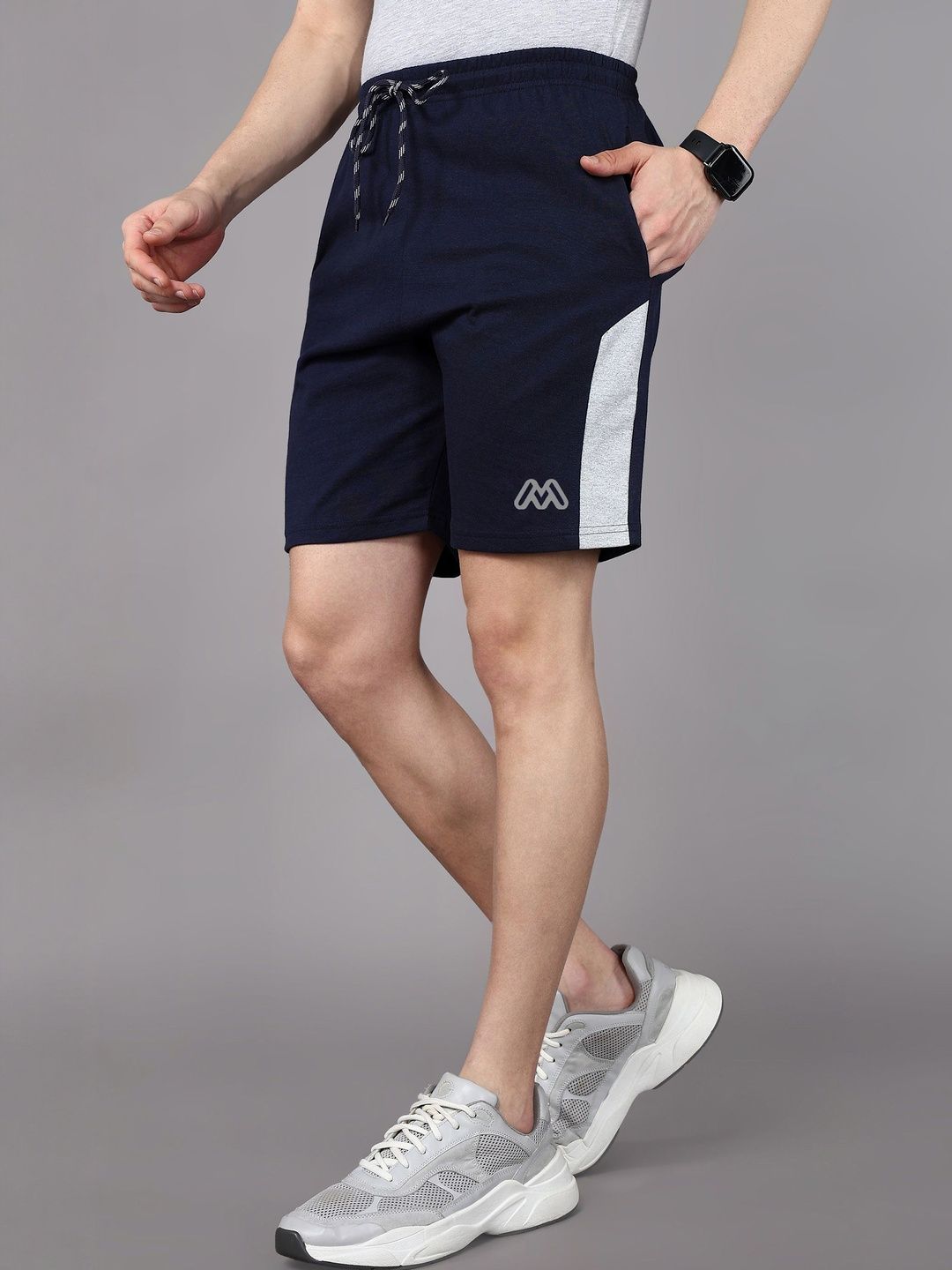 Moda Rapido Men Blue Cotton Training Gym Shorts-picture-54