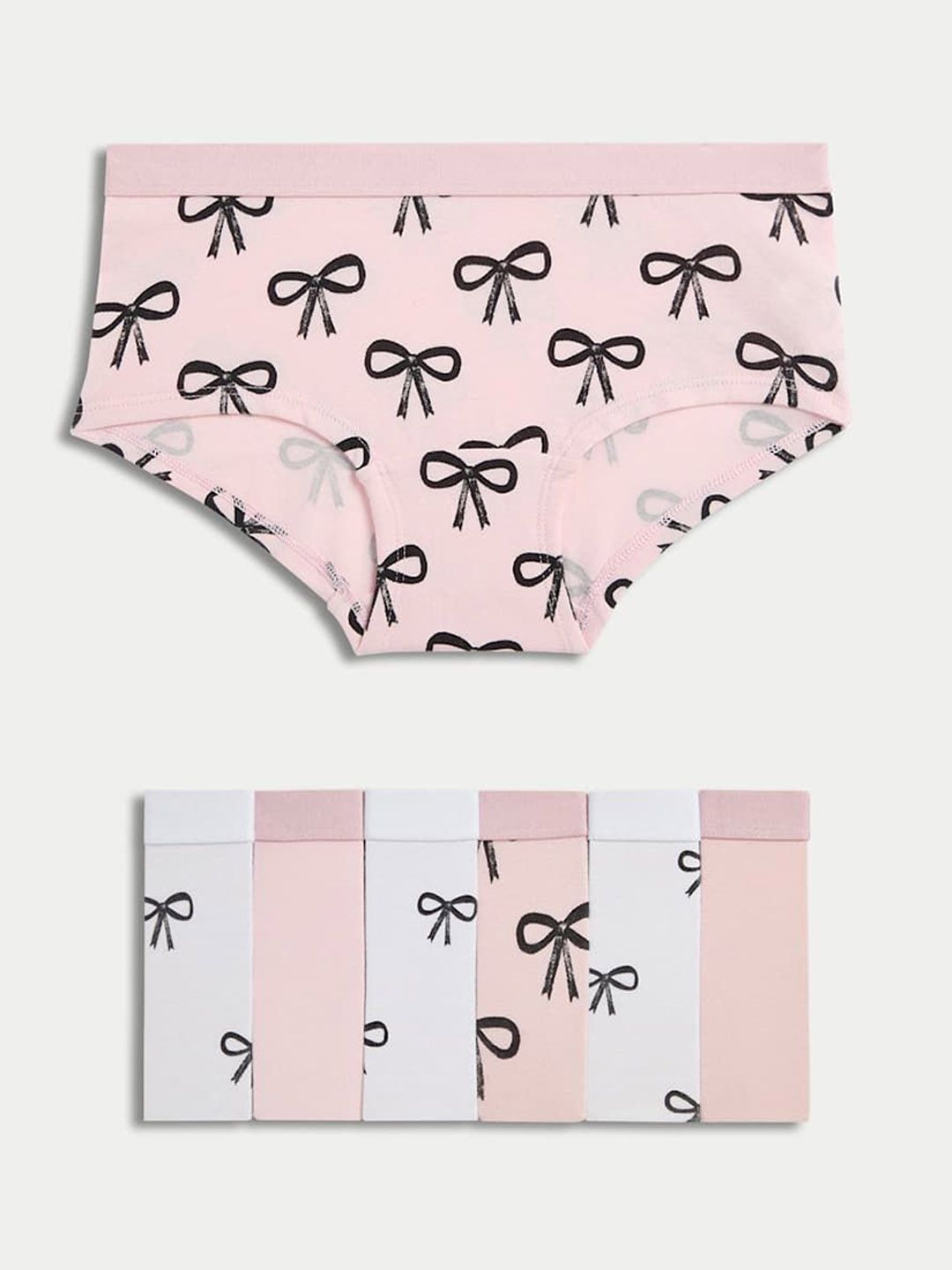 Marks & Spencer Pack Of 7 Self Design Hipster Briefs T711300VPINK MIX-picture-38