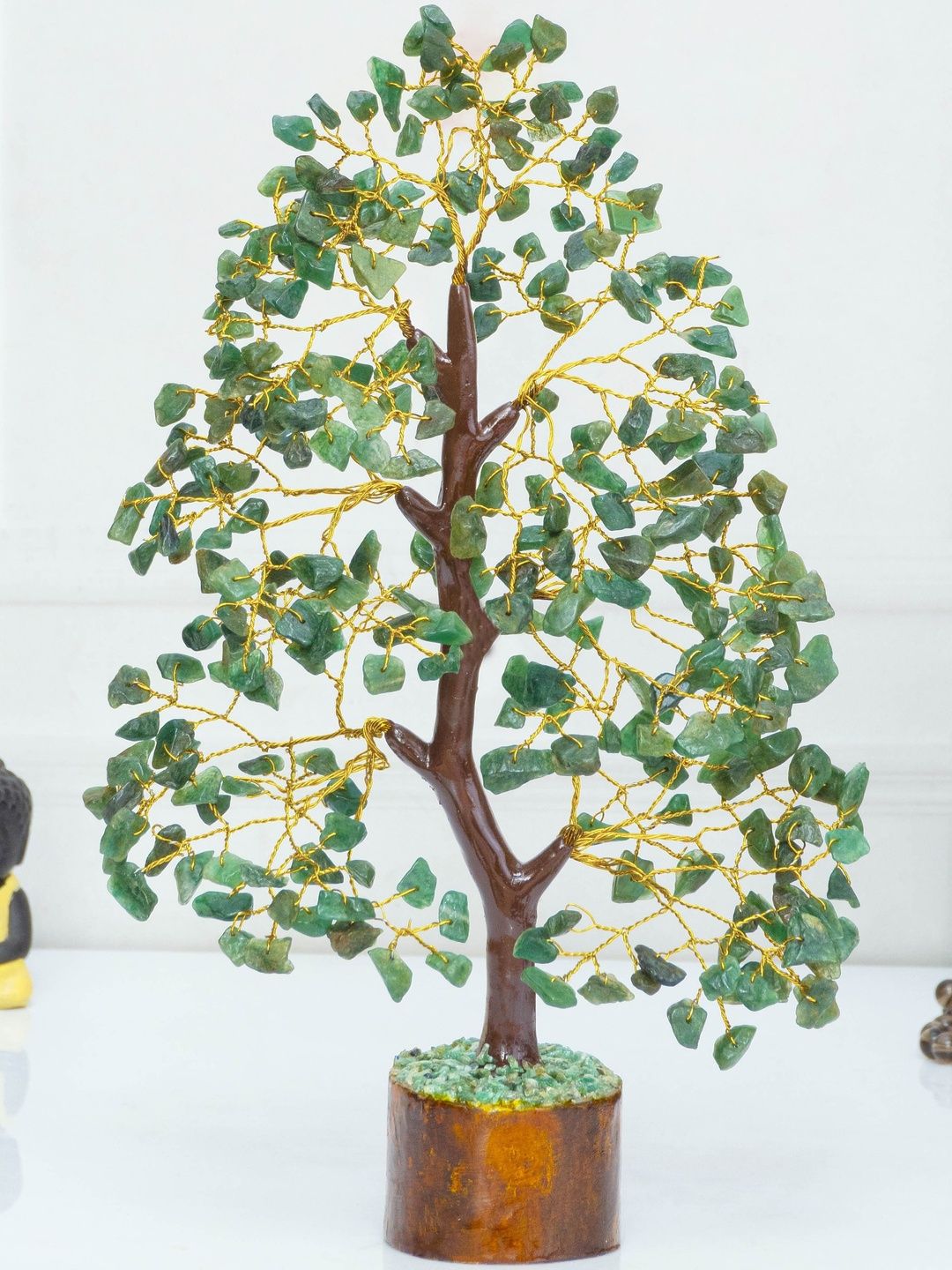 HINDCRAFT Green Aventurine Healing Crystal Tree Figurine Showpiece-image-33