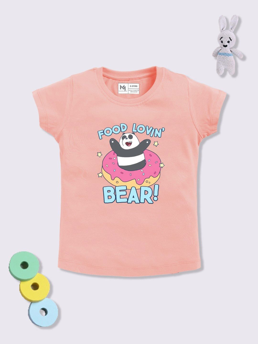 YK X Minute Mirth Girls We Bare Bears Printed Pure Cotton T-shirt-picture-30