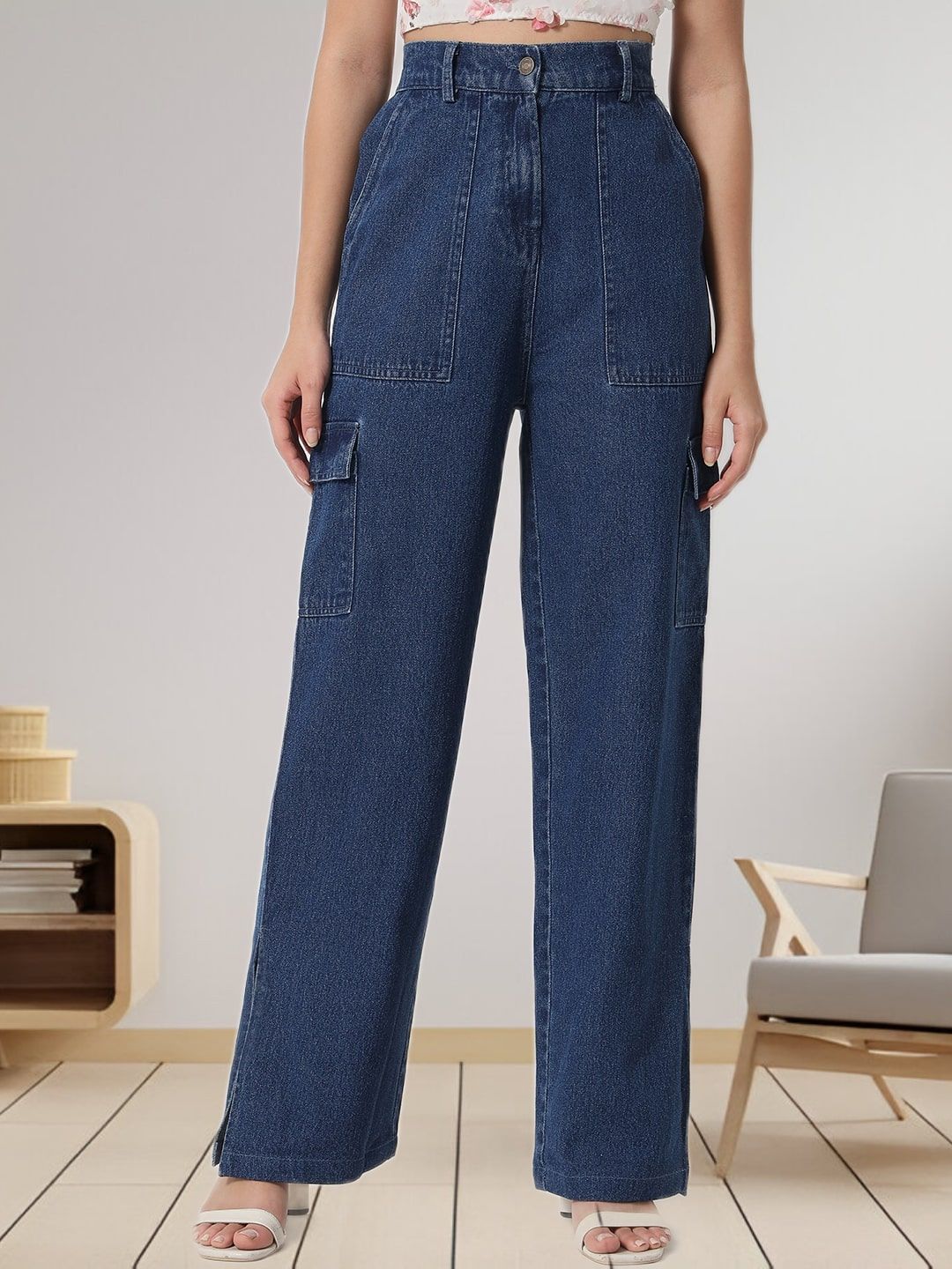 R.Code by The Roadster Life Co. Women Flared High-Rise Low Distress Jeans-image-27