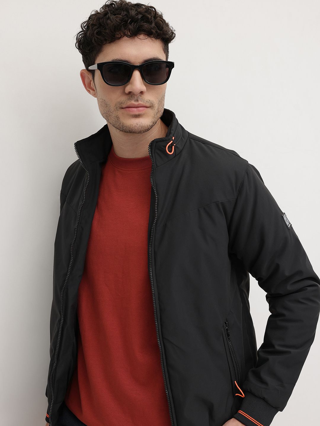The Roadster Lifestyle Co. Mock Collar Padded Bomber Jacket-picture-46