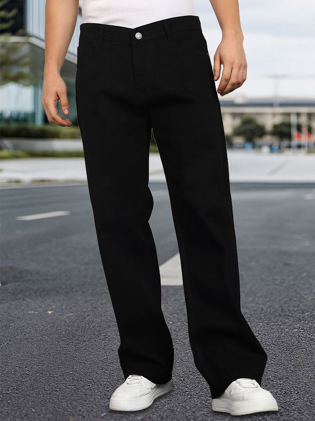 ANGERHOOD Men Baggy Fit Mid-Rise Jeans
