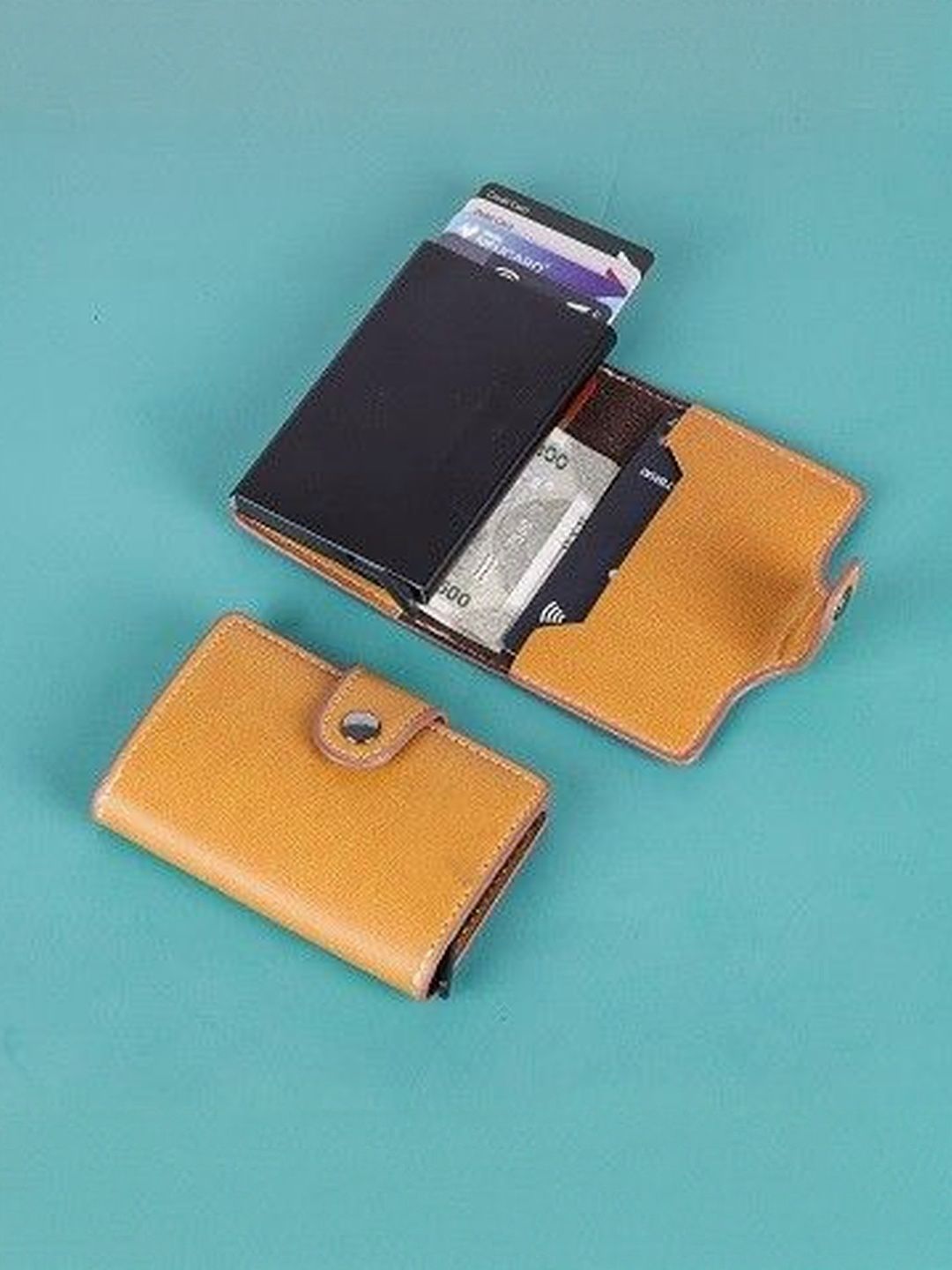 LAKSH Unisex Zip Detail Leather Card Holder-picture-19