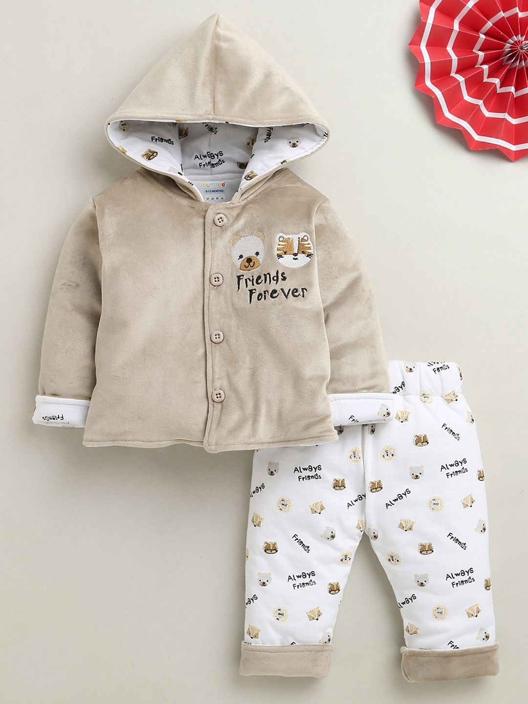 BUMZEE Boys Embroidered Hooded Sweatshirt With Pyjama-picture-38