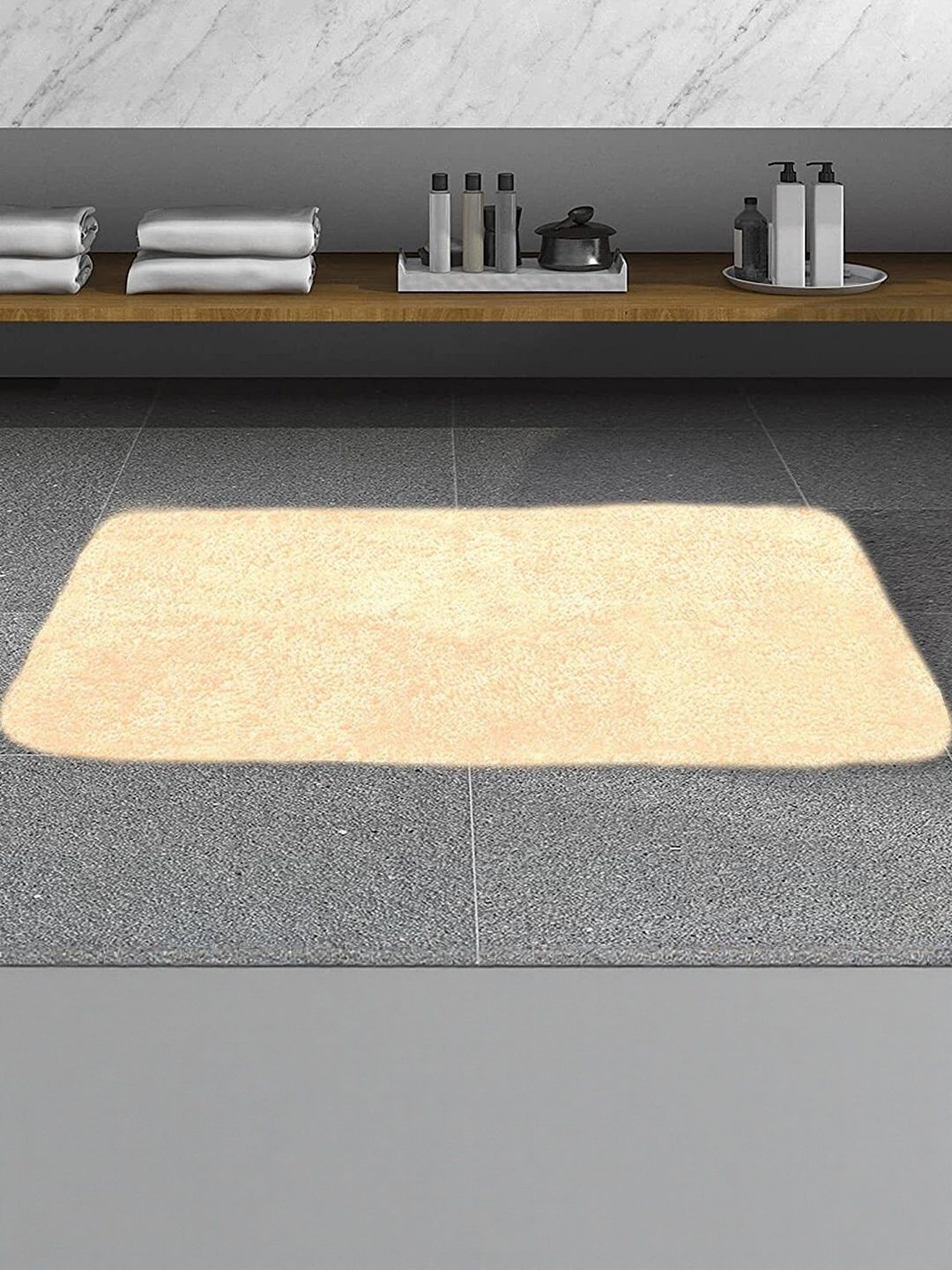 RJVT Beige Microfibre 1400 GSM Bath Rugs-image-14