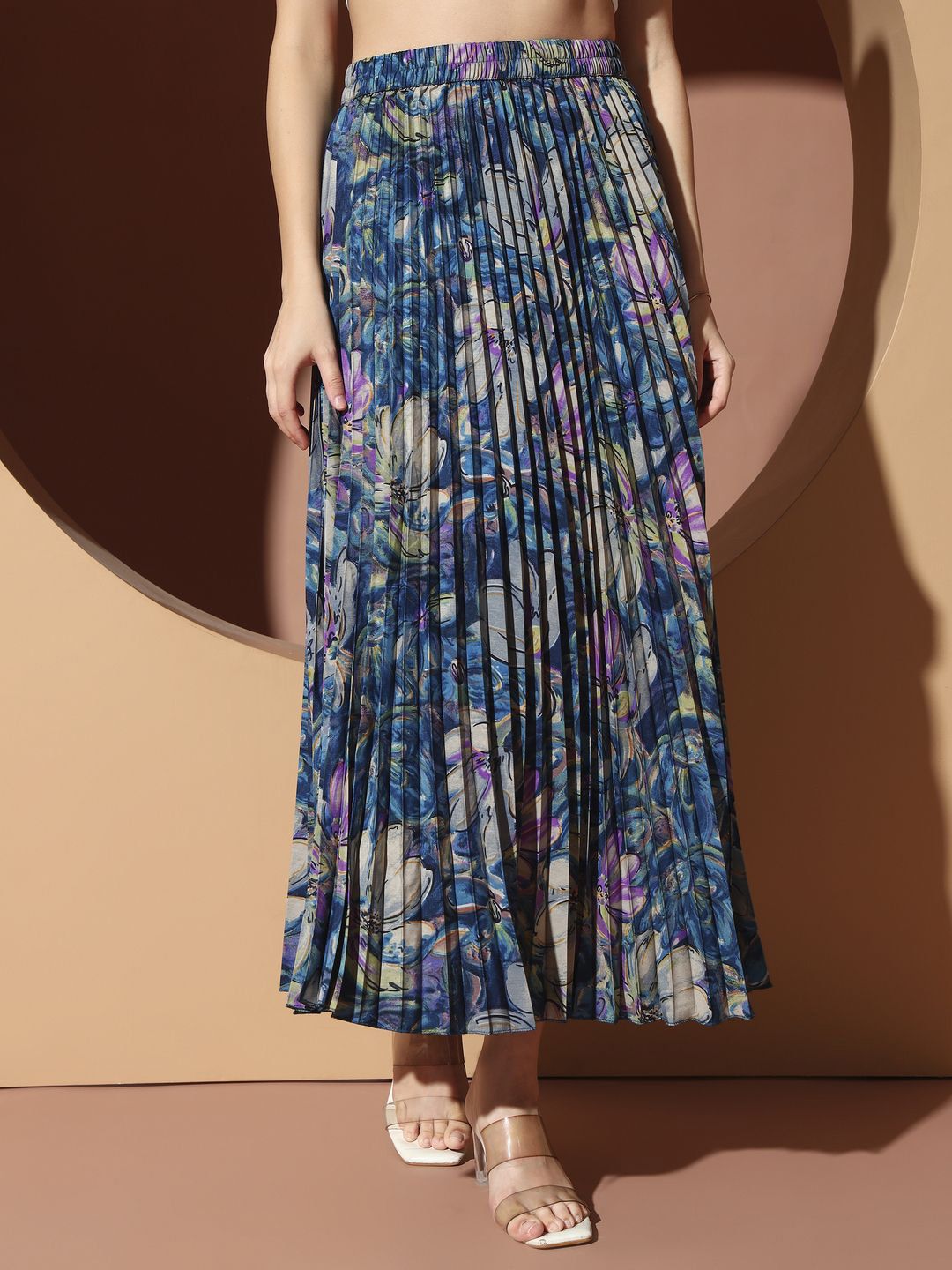 ZWERLON Floral Printed A-Line Maxi Skirts-picture-32