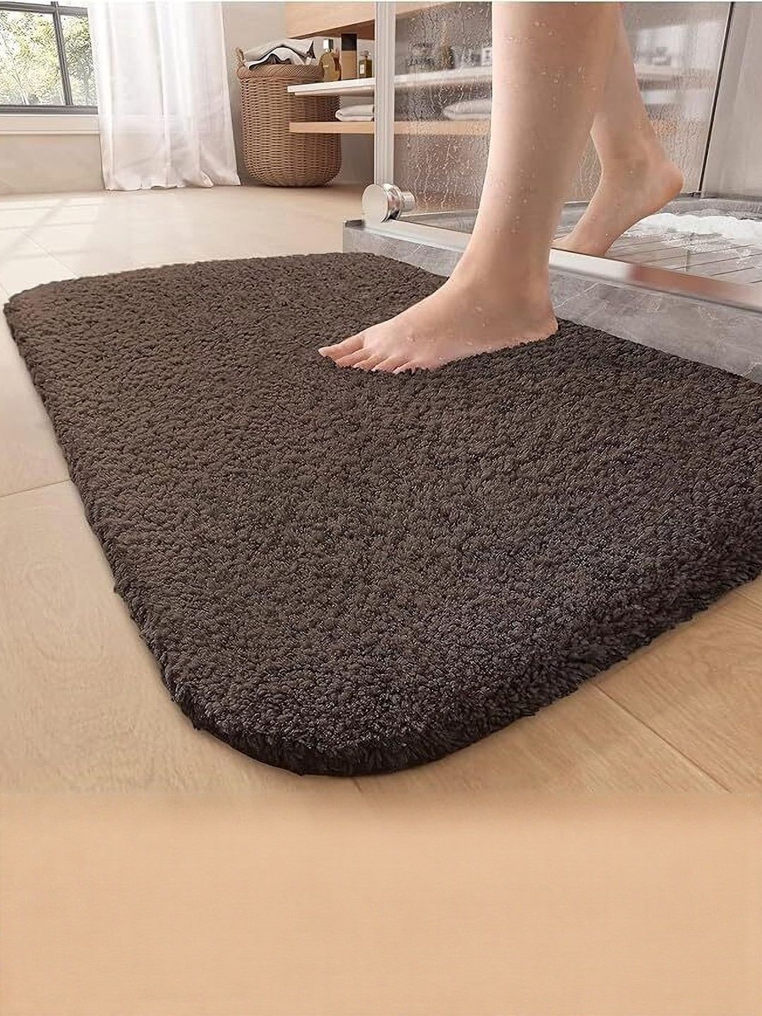 IVAZA Brown Microfibre 1400 GSM Bath Rugs-picture-39