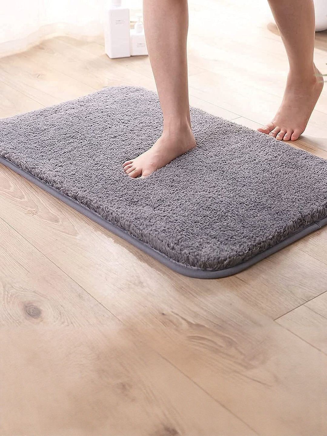 IVAZA Grey Microfibre 1400 GSM Bath Rugs-picture-19