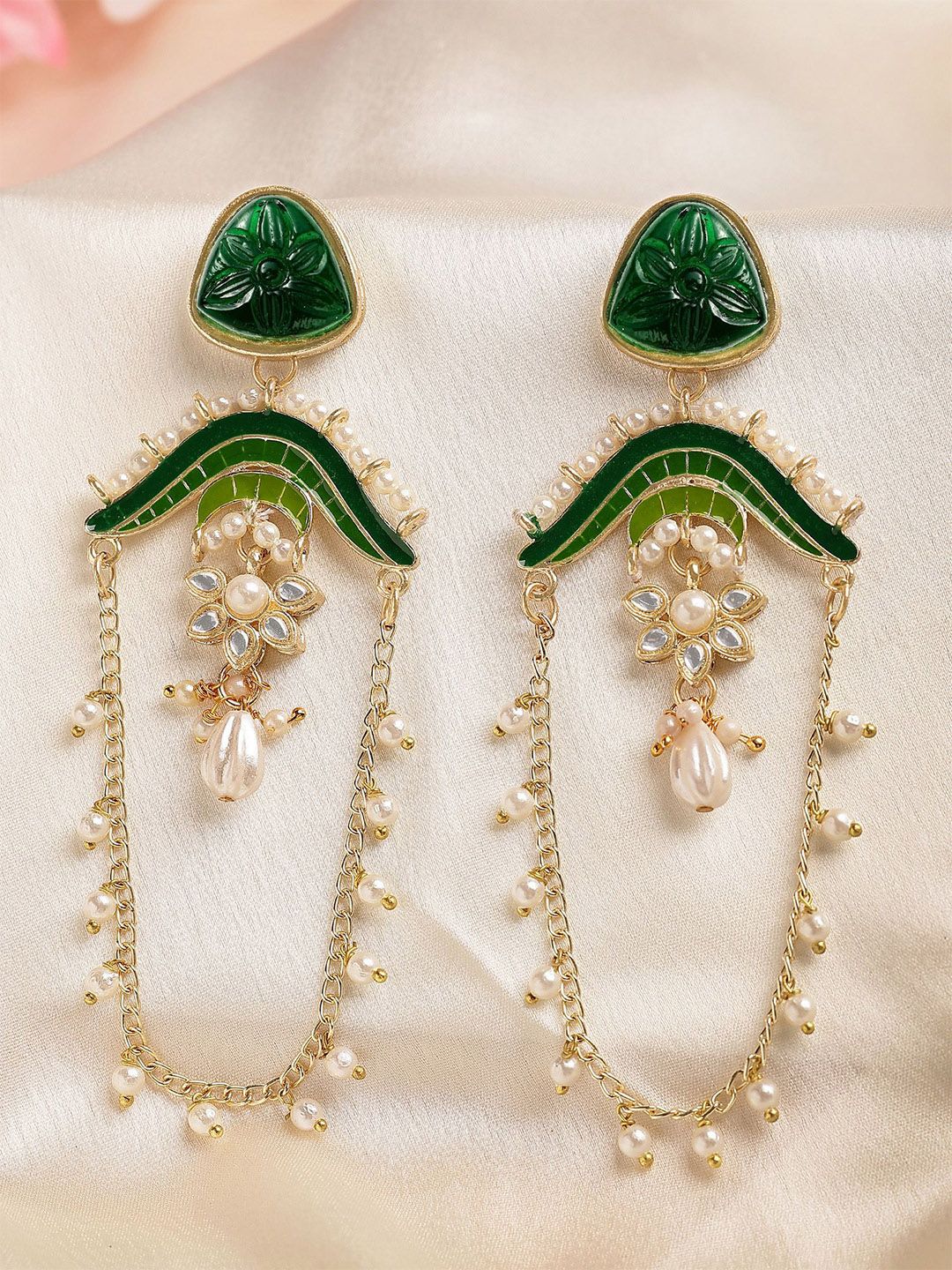 KARATCART Gold-Plated Drop Earrings-picture-33