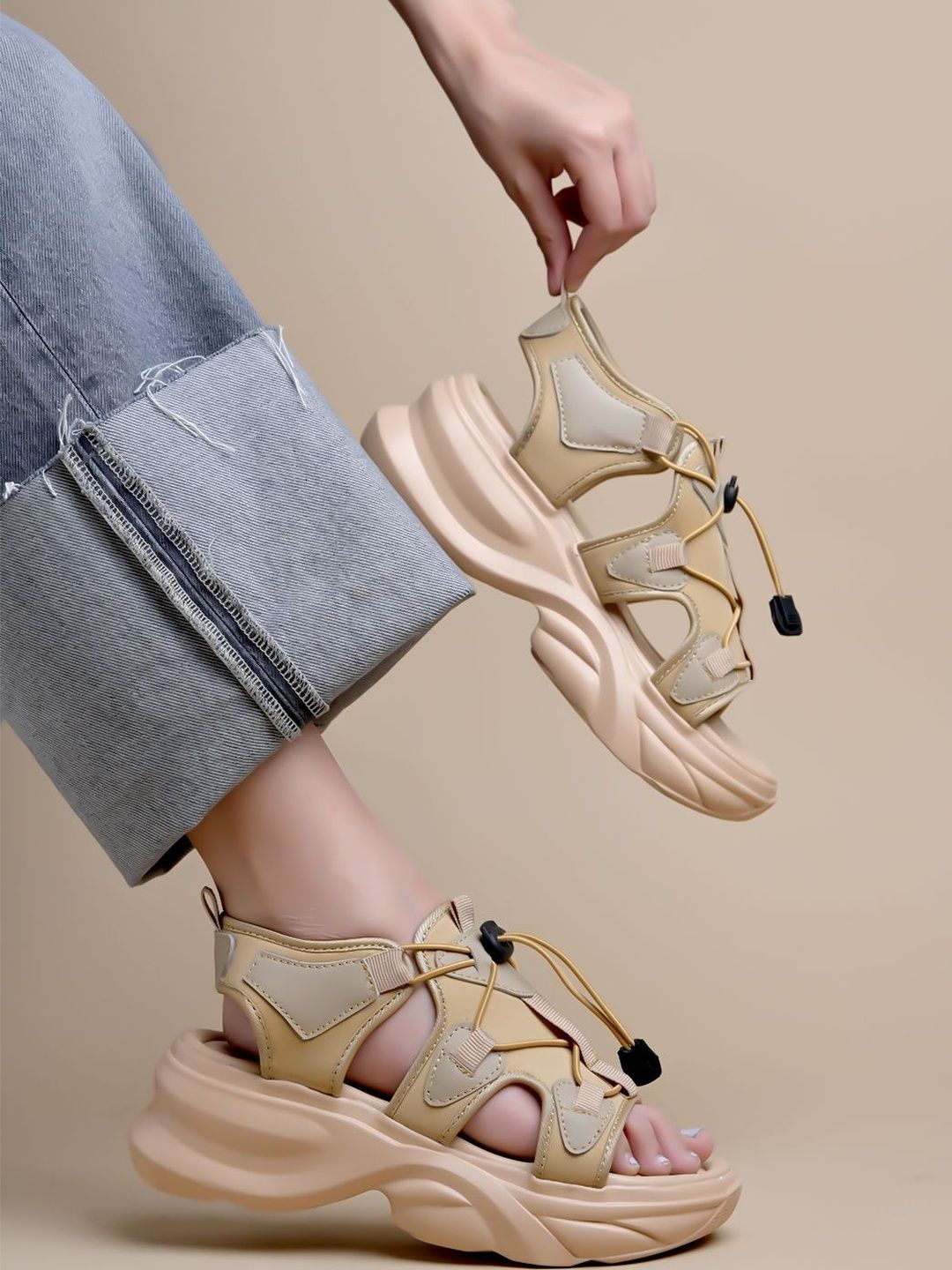 Stylestry Girls Mesh Block Sandal Heels-image-38