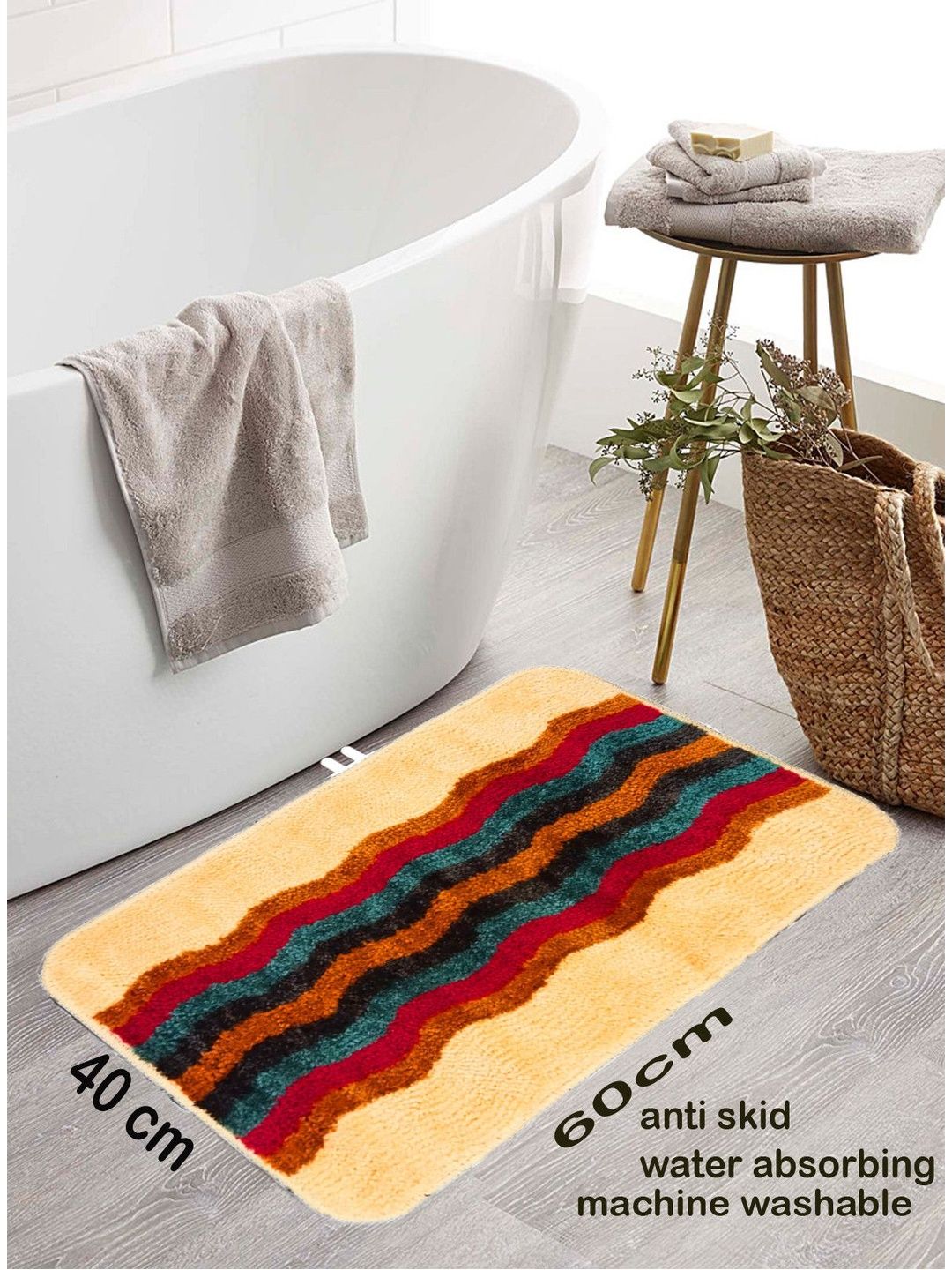 IVAZA Yellow Microfibre 1400 GSM Bath Rugs-picture-51