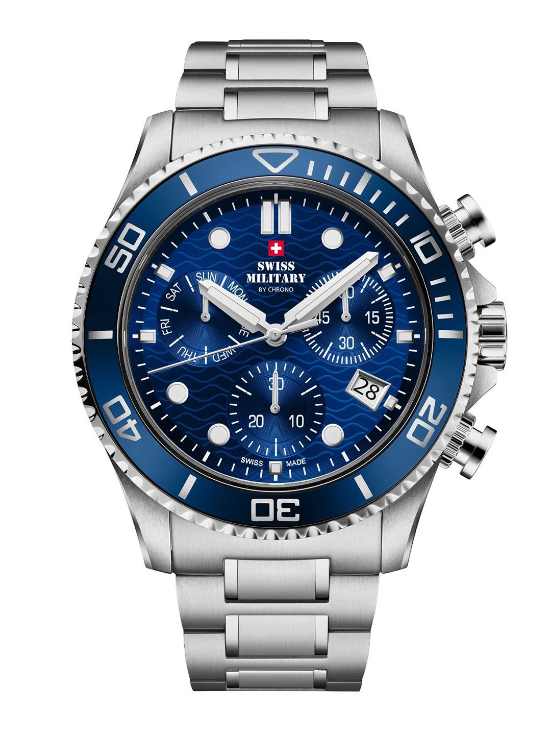 Swiss Military by Chrono Men Dial & Stainless Steel Bracelet Style Straps Analogue Watch SM34101.02-picture-21