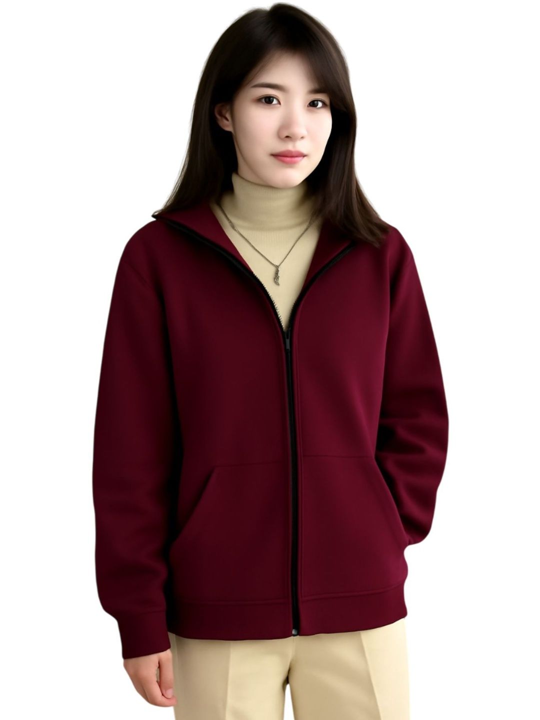 Moda Rapido Women Fleece Open Front Jacket-picture-18