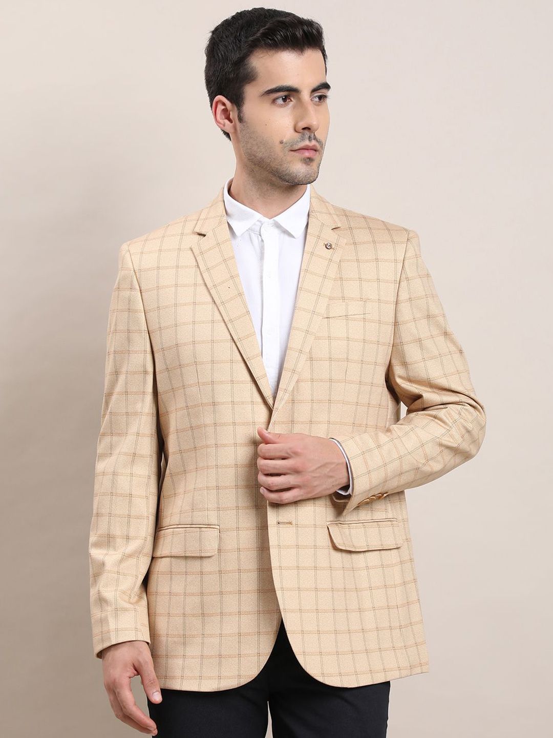 Turtle Checked Single-Breasted Formal Blazers-picture-12